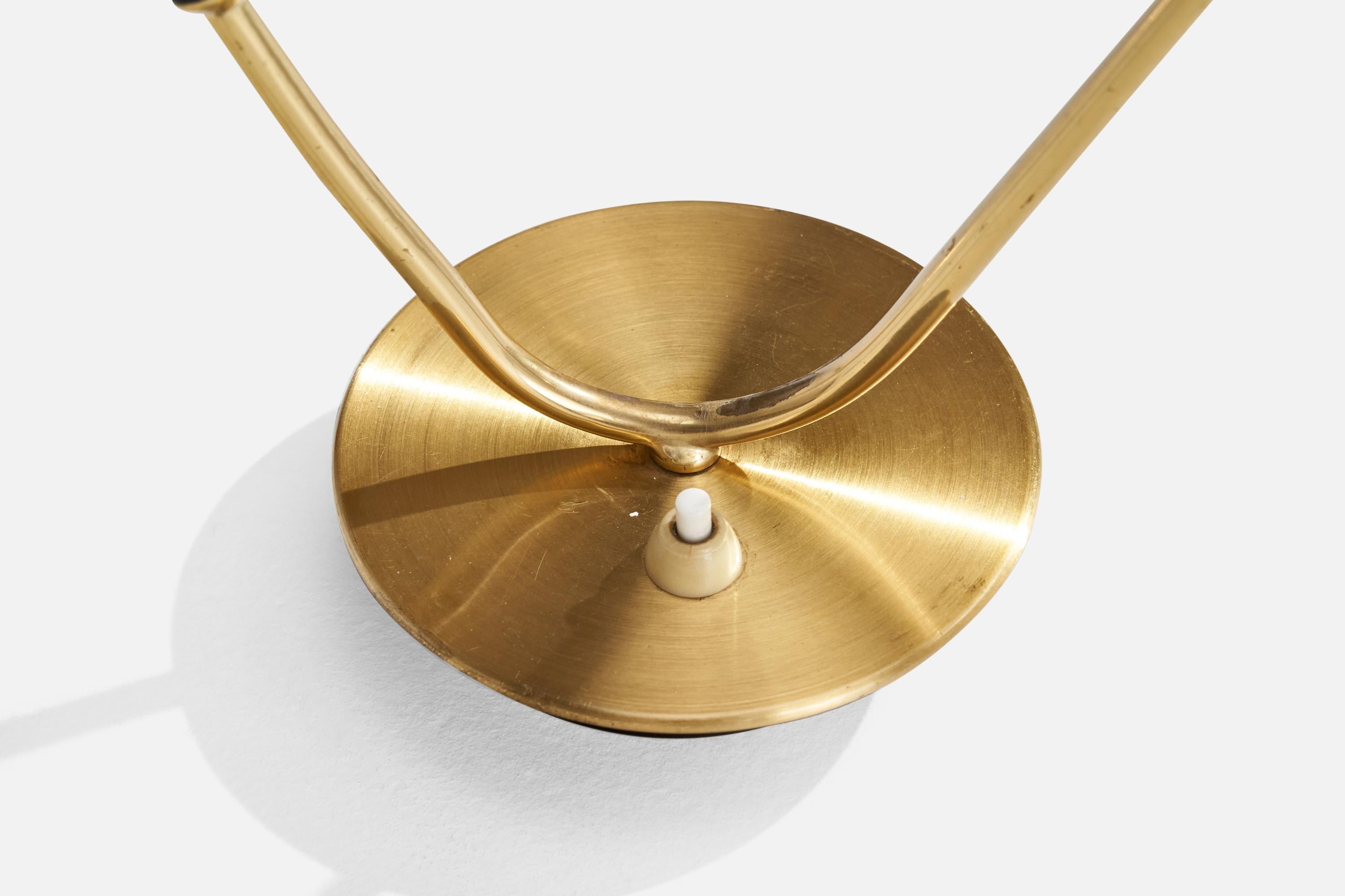 Métal Armaturhantverk Göteborg, lampe de table, laiton, métal, Suède, années 1950 en vente