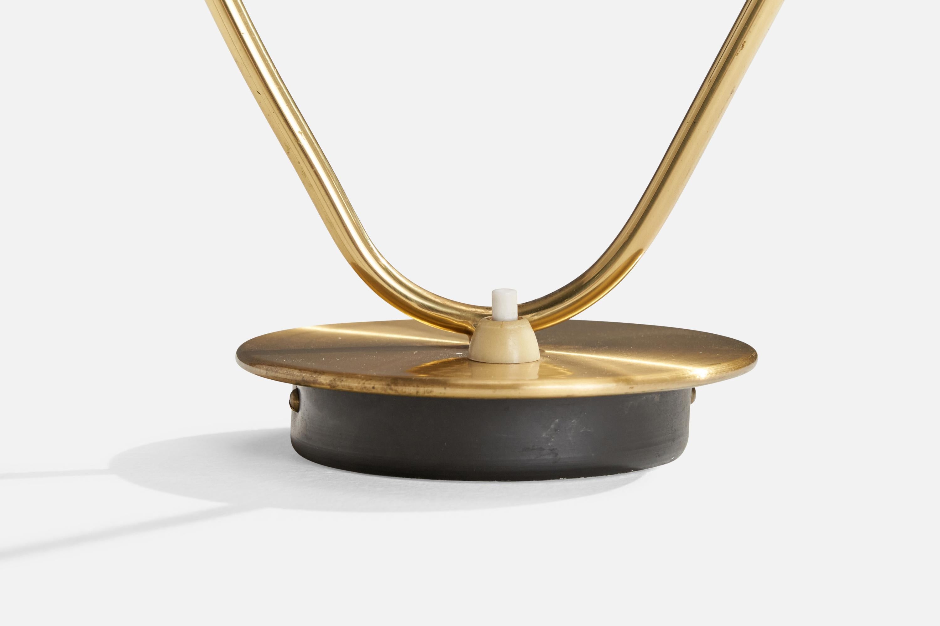 Armaturhantverk Göteborg, lampe de table, laiton, métal, Suède, années 1950 en vente 1