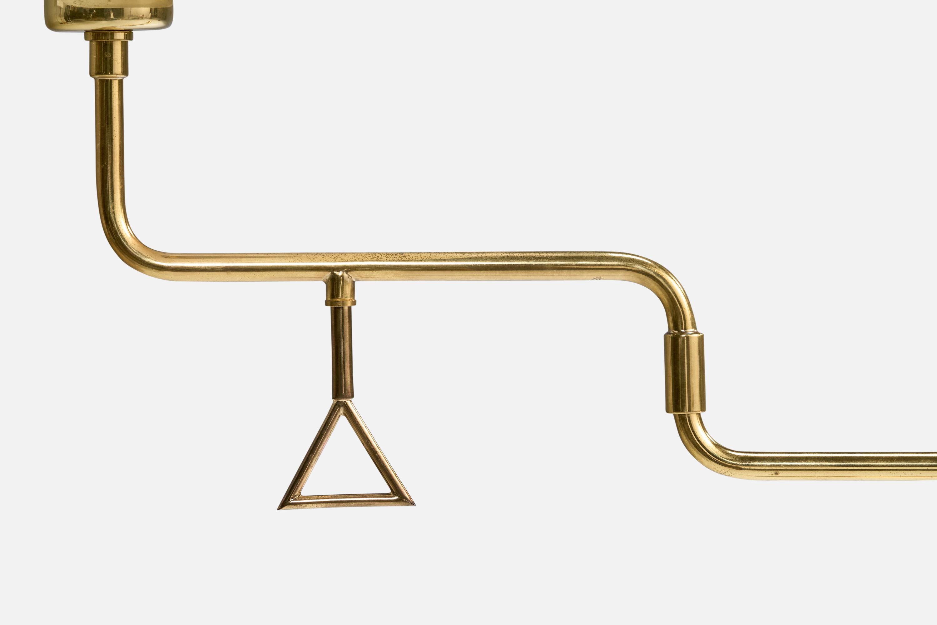 Lampadaire Tibro d'Arturhantverk, laiton, tissu, Suède, années 1960 en vente 3