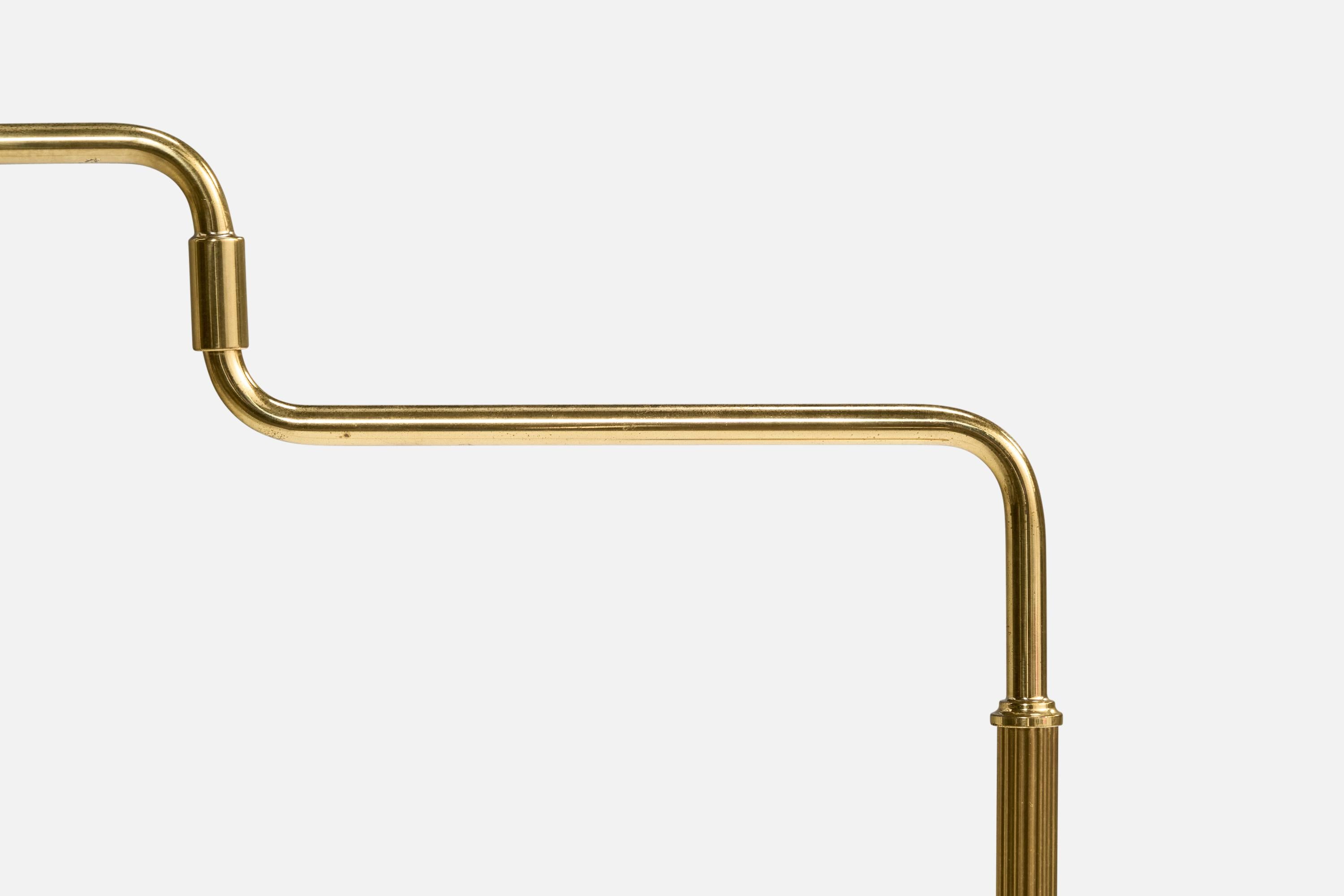 Lampadaire Tibro d'Arturhantverk, laiton, tissu, Suède, années 1960 en vente 4
