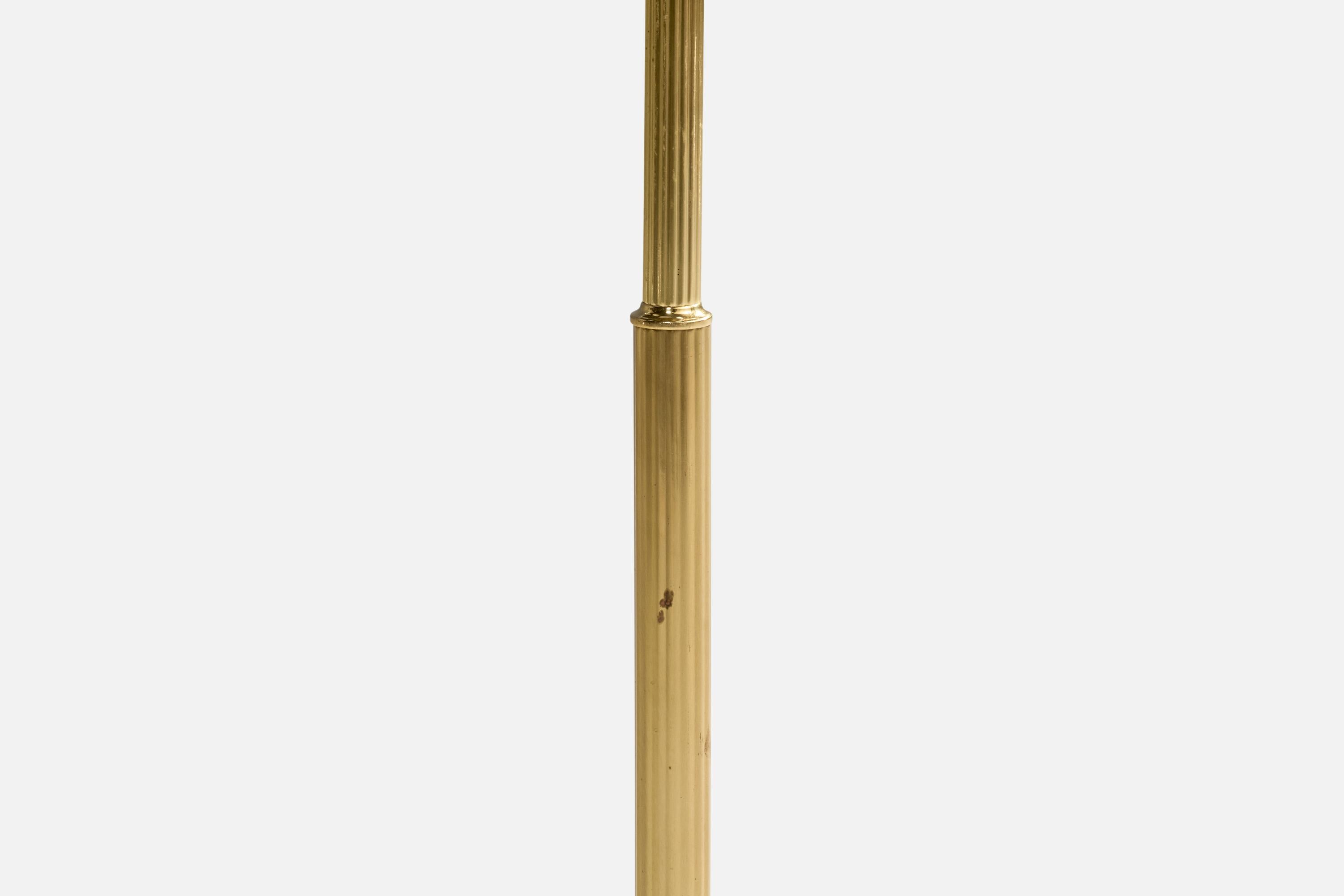 Lampadaire Tibro d'Arturhantverk, laiton, tissu, Suède, années 1960 en vente 6