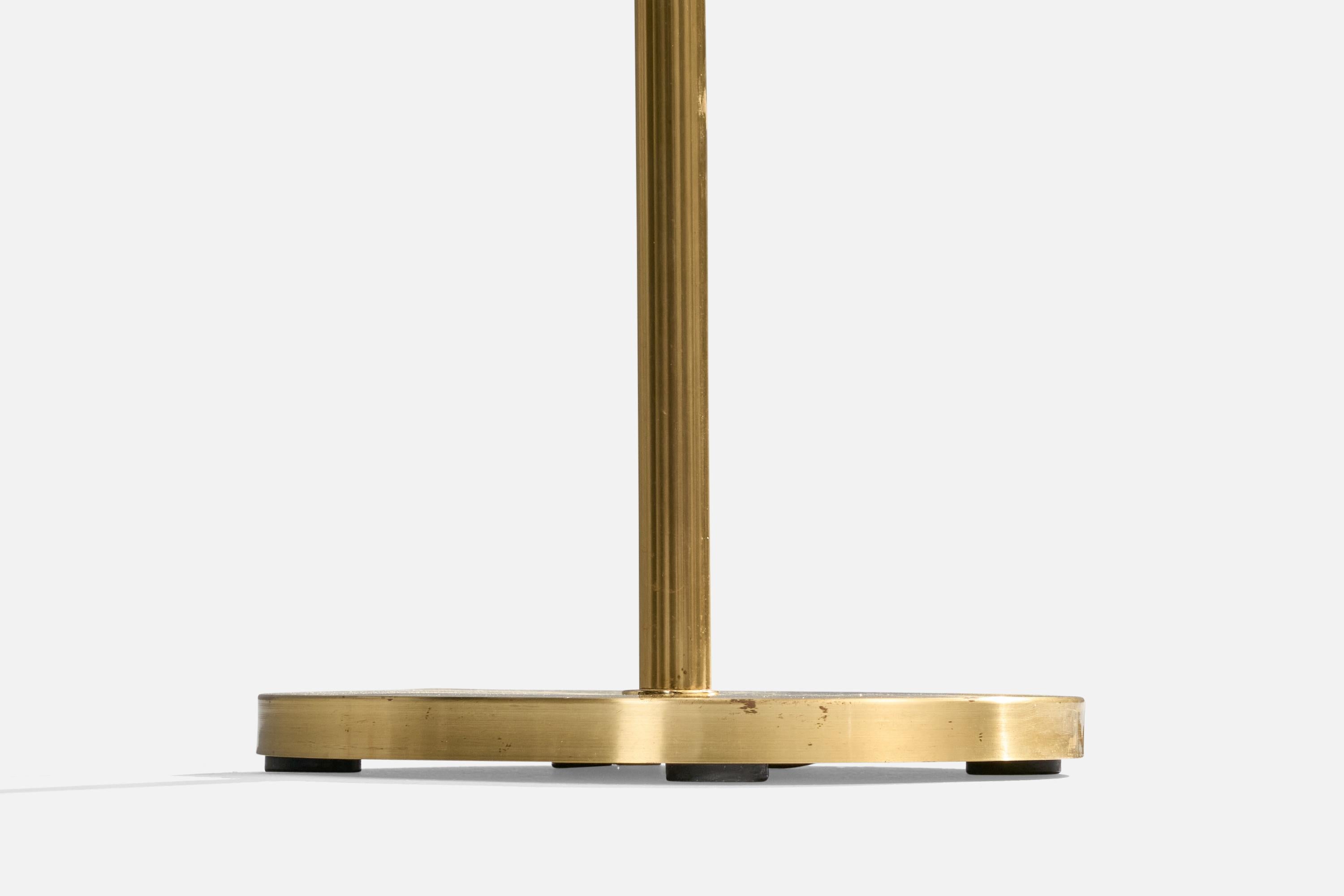 Suédois Lampadaire Tibro d'Arturhantverk, laiton, tissu, Suède, années 1960 en vente