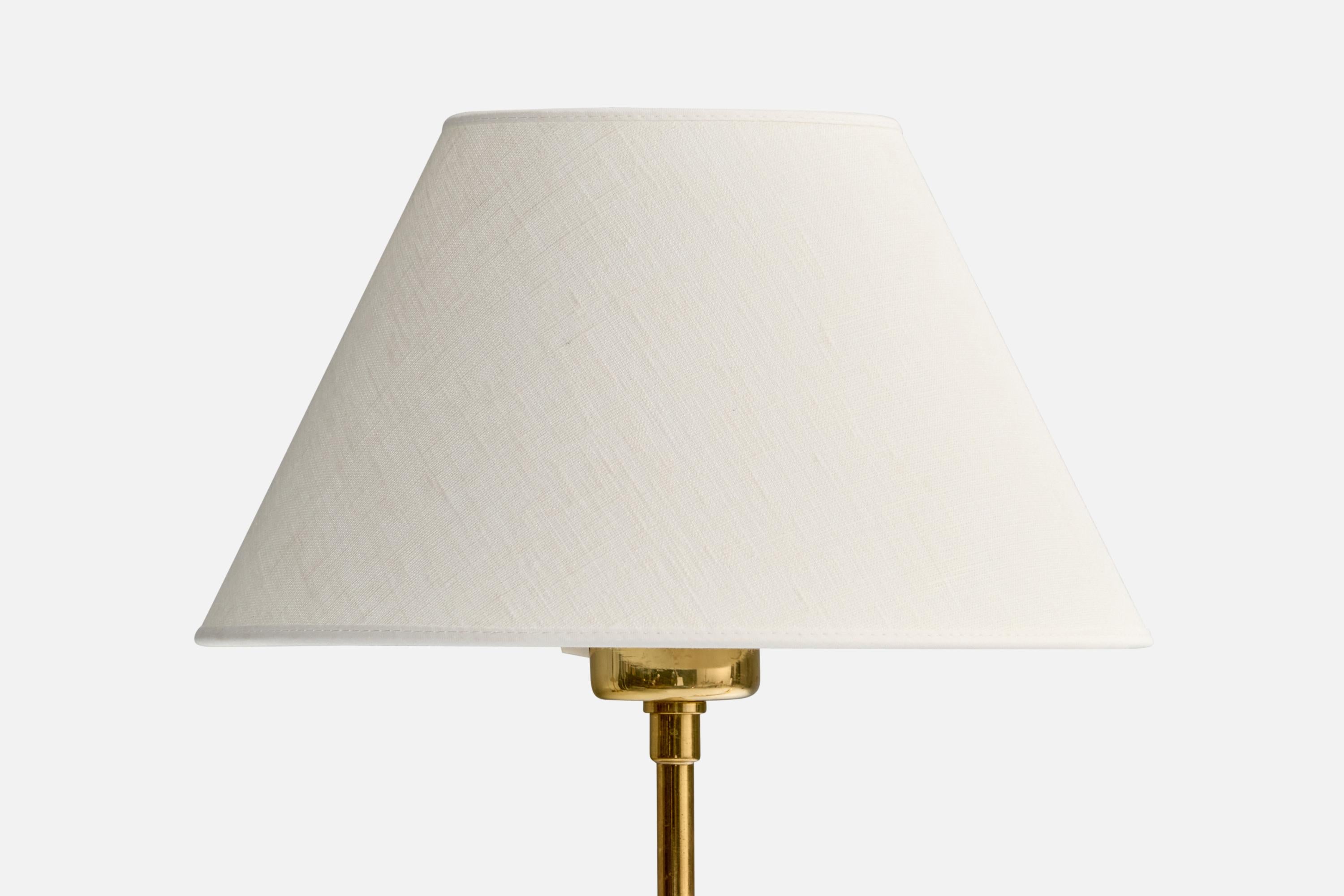 Lampadaire Tibro d'Arturhantverk, laiton, tissu, Suède, années 1960 en vente 1