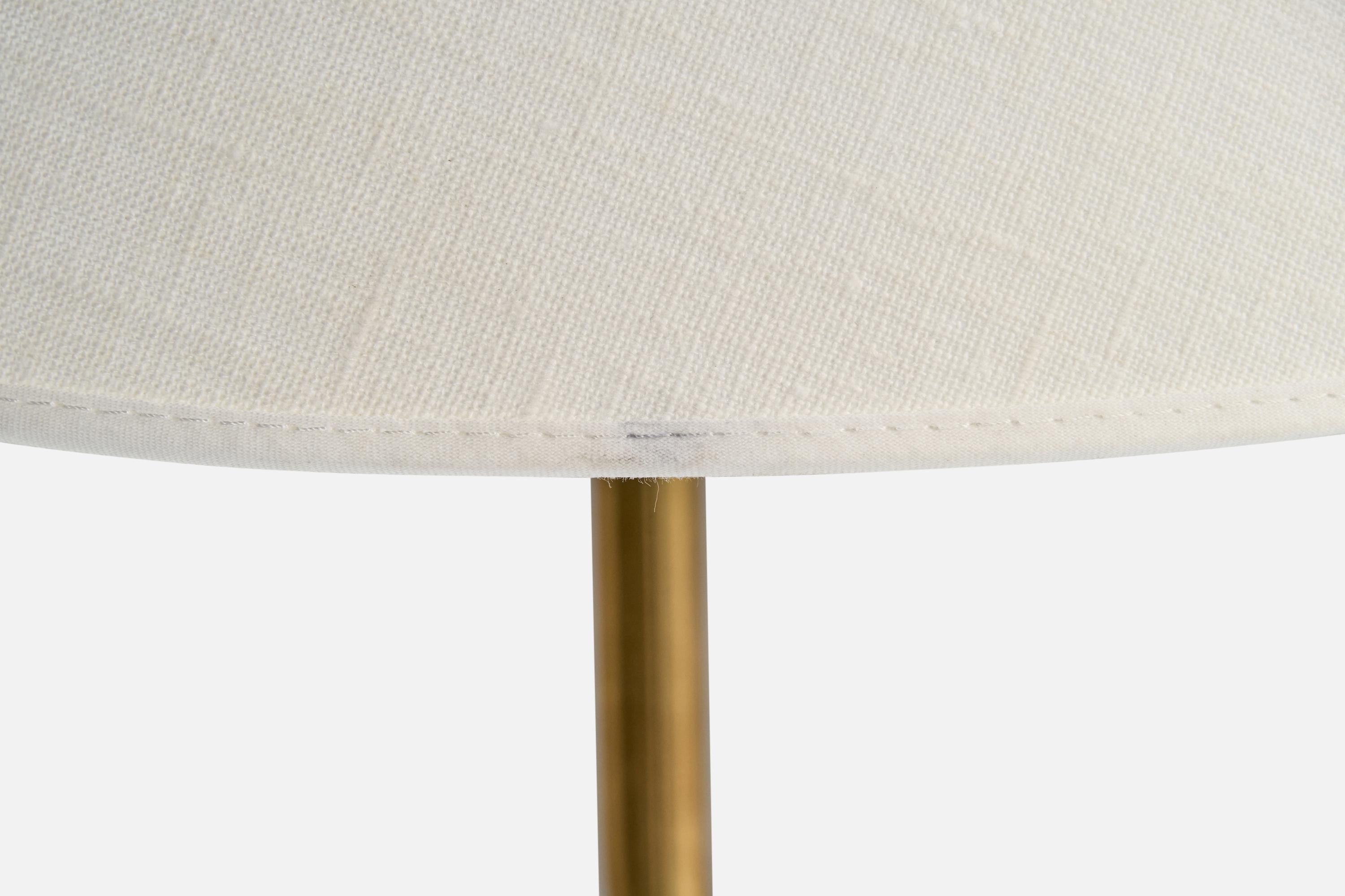 Lampadaire Tibro d'Arturhantverk, laiton, tissu, Suède, années 1960 en vente 2