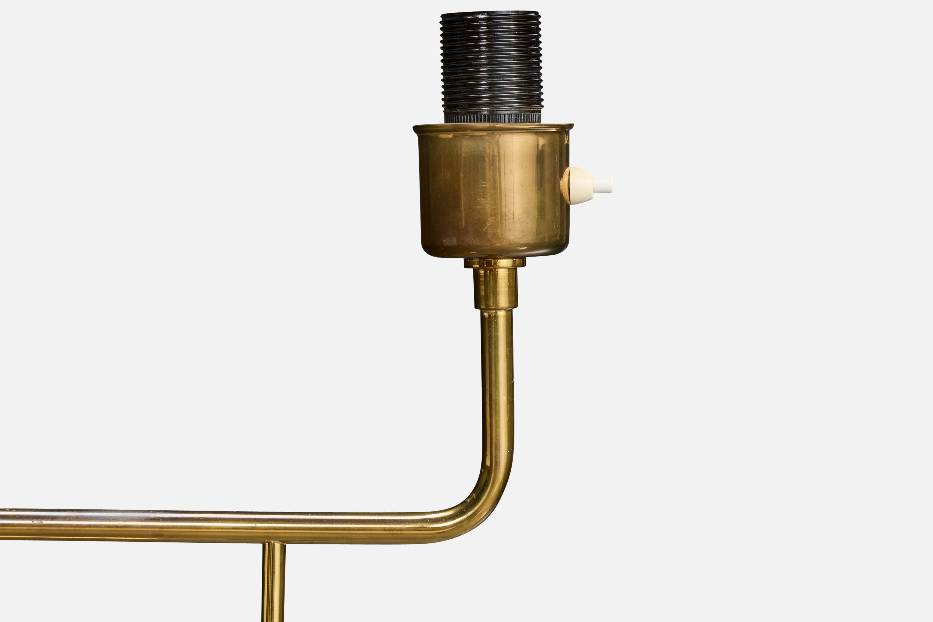 Armaturhantverk Tibro, Lámparas de pie, Latón, Tela, Suecia, Años 60 en venta 1