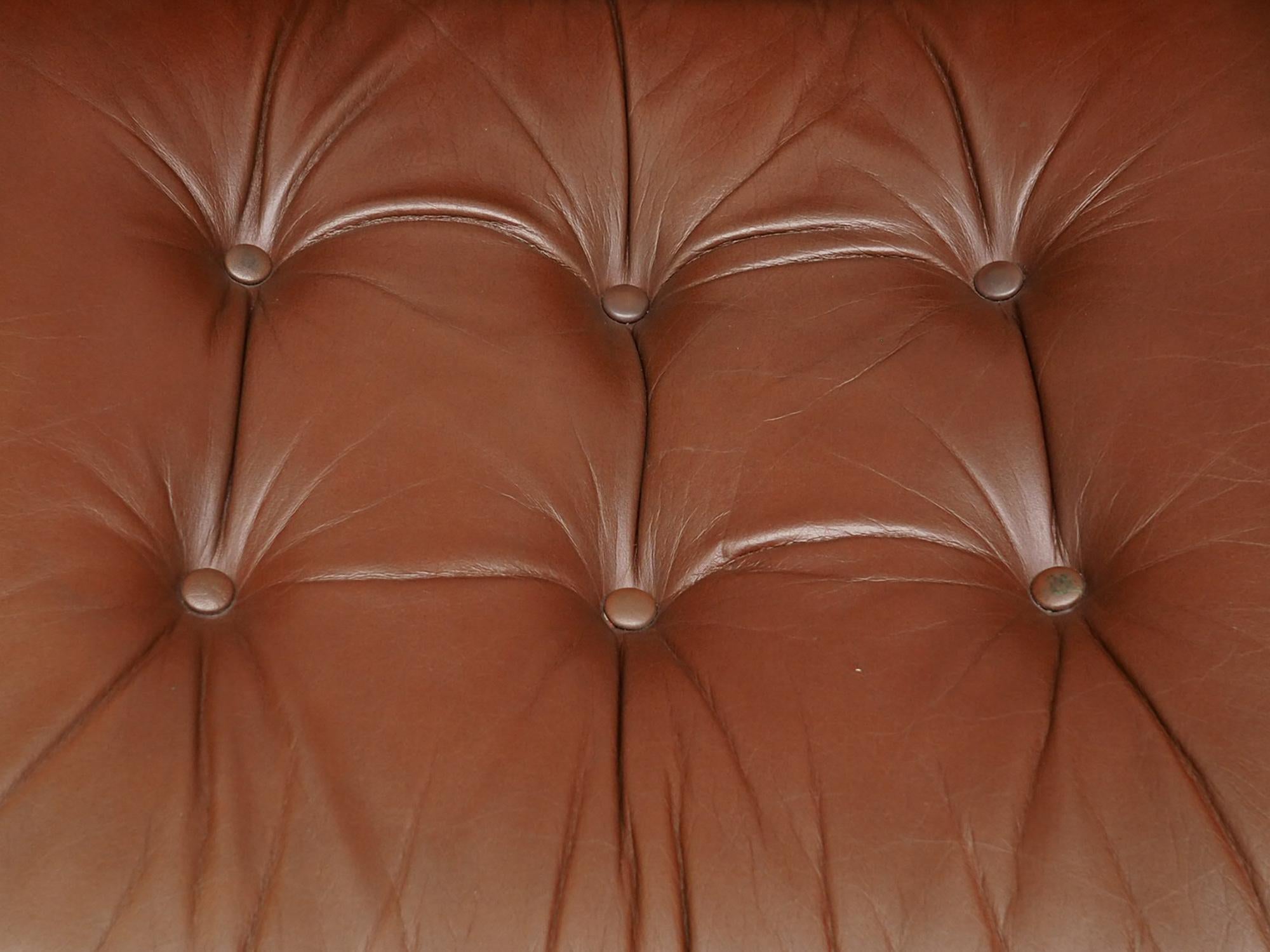 Armchair 1960s Vintage Brown Leather Retro 2