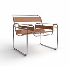 Armchair Alivar Mvsevm 135 Wassily design Marcel Breuer, 1925 - Natural leather