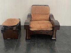 Sessel und Fußstütze von Luciano Frigerio, 2er-Set