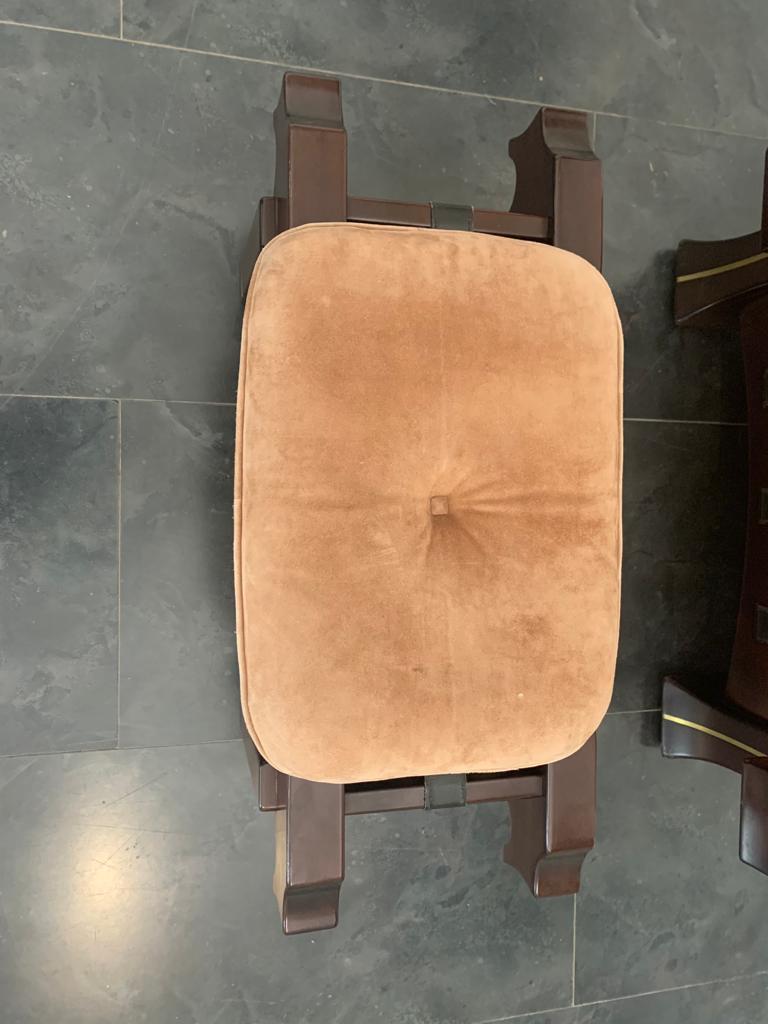 Italian Armchair and Footrest by Luciano Frigerio, Set of 2 For Sale