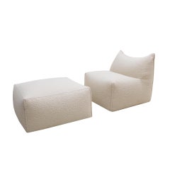 Armchair & Footrest Mod Le Bambole Designed by Mario Bellini for B&B Italia