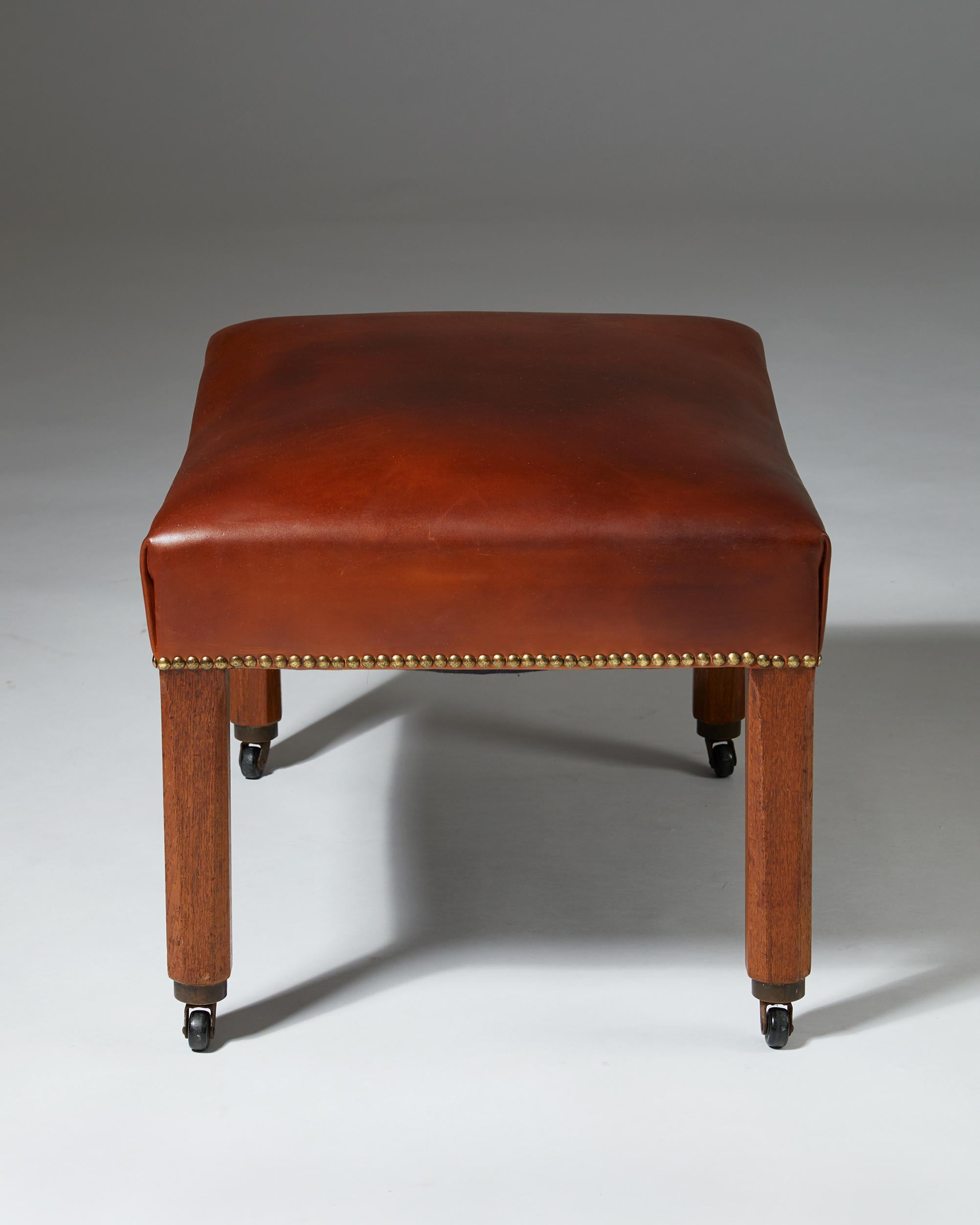 Armchair and Footstool Designed by Bent Helweg-Möller, Denmark, 1930s 4