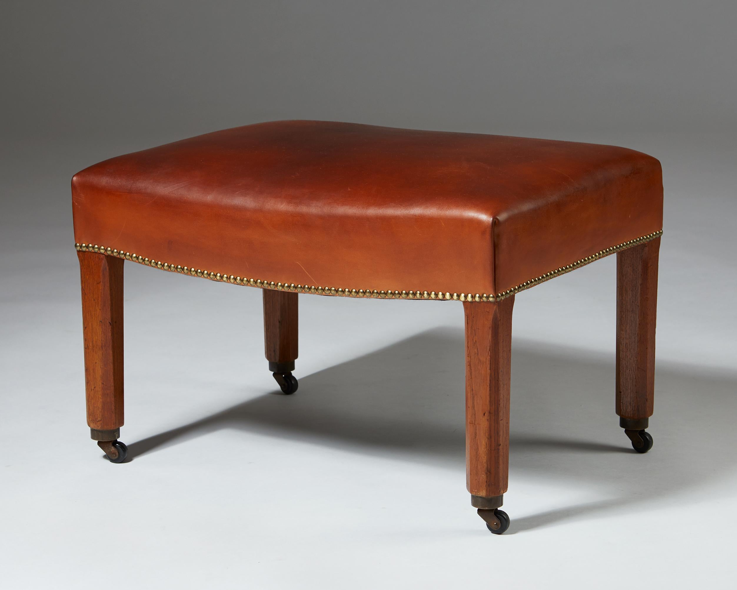 Armchair and Footstool Designed by Bent Helweg-Möller, Denmark, 1930s 6