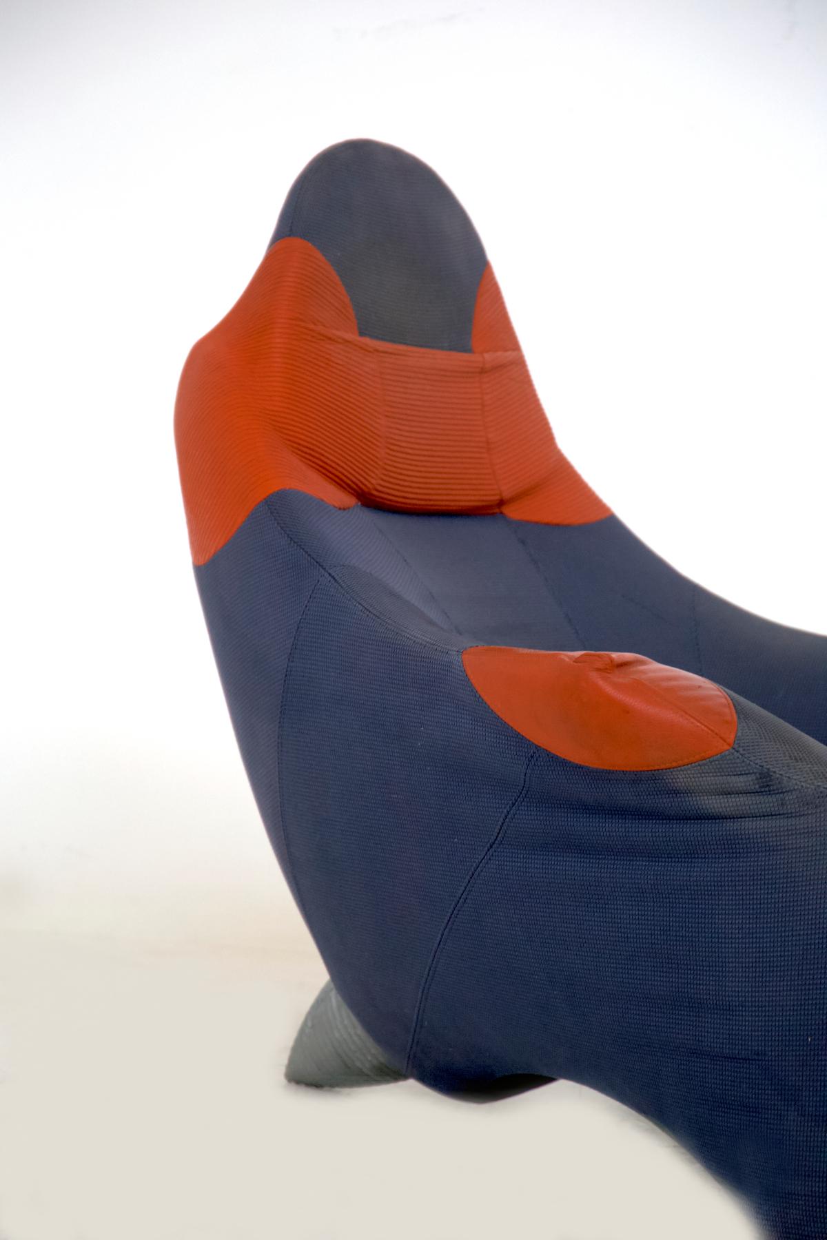 Modern Armchair and Footstool Model Hal by Marc Sadler for Cassina For Sale