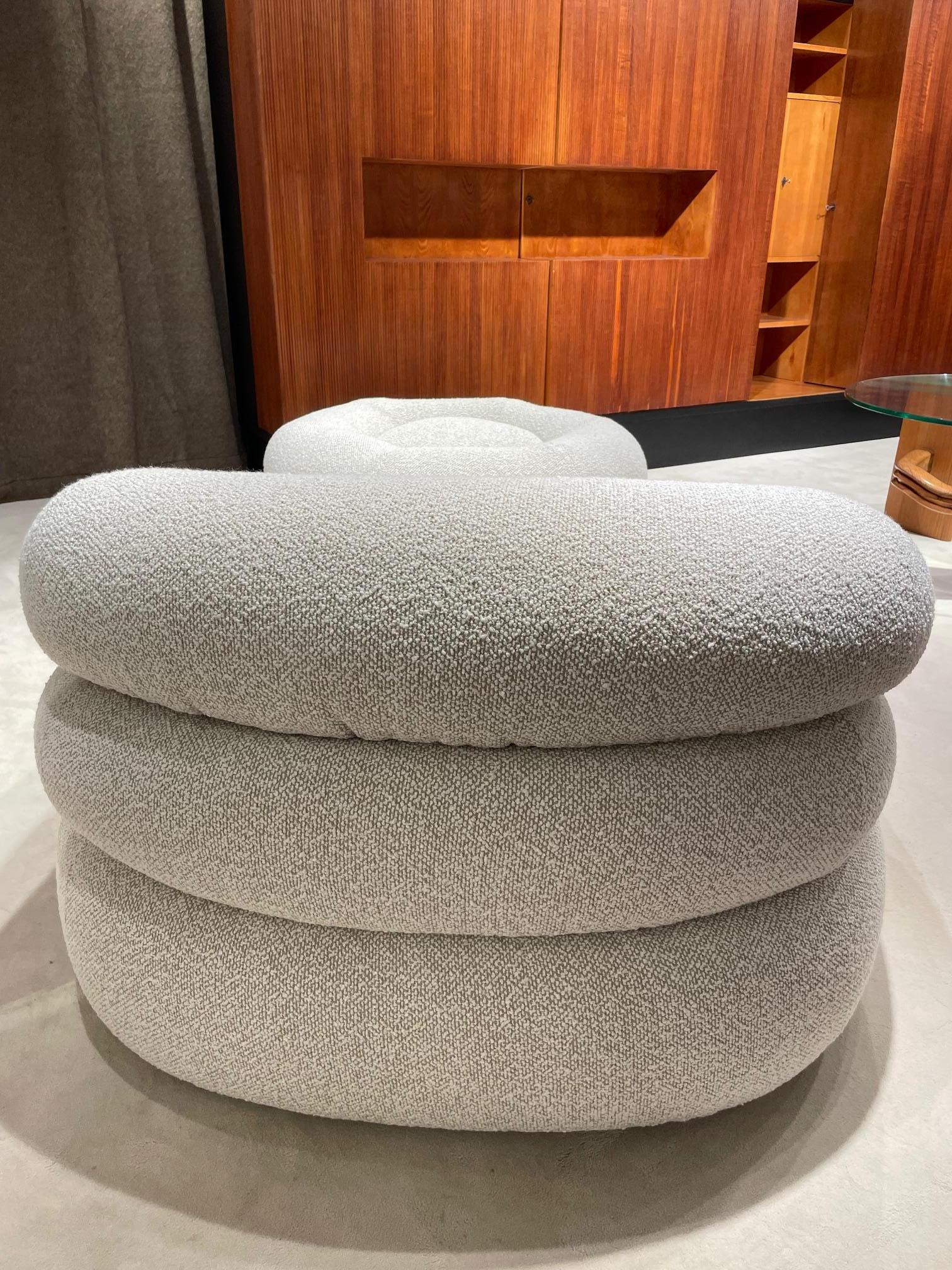 Ensemble fauteuil et pouf D'URBINO et LOMAZZI Bon état - En vente à SAINT-OUEN-SUR-SEINE, FR
