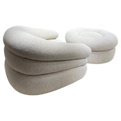 Ensemble fauteuil et pouf D'URBINO et LOMAZZI