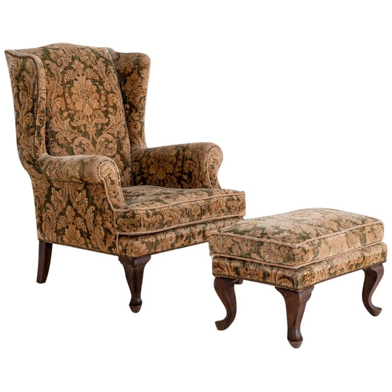 Monterey Style Armchair and Ottoman at 1stDibs