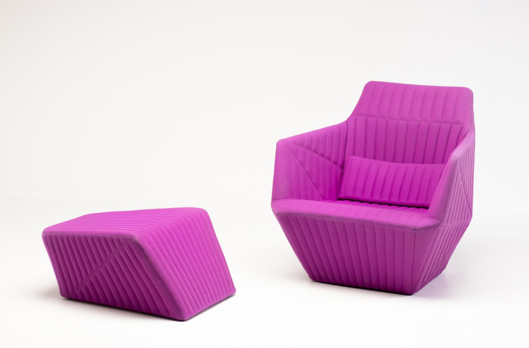 French Armchair and Ottoman Facett by Ronan & Erwan Bouroullec