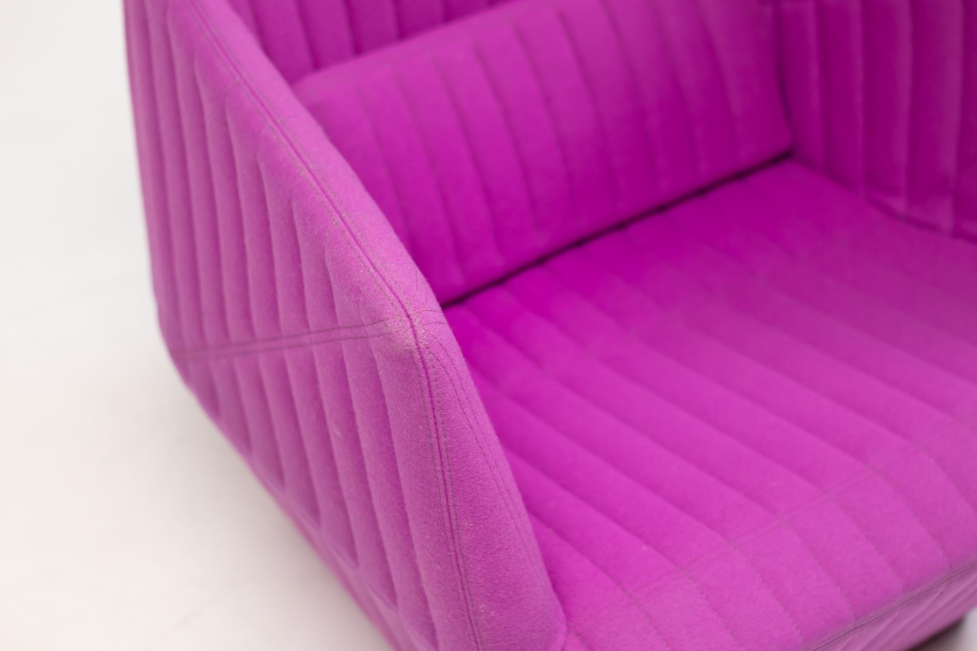 Quilted Armchair and Ottoman Facett by Ronan & Erwan Bouroullec