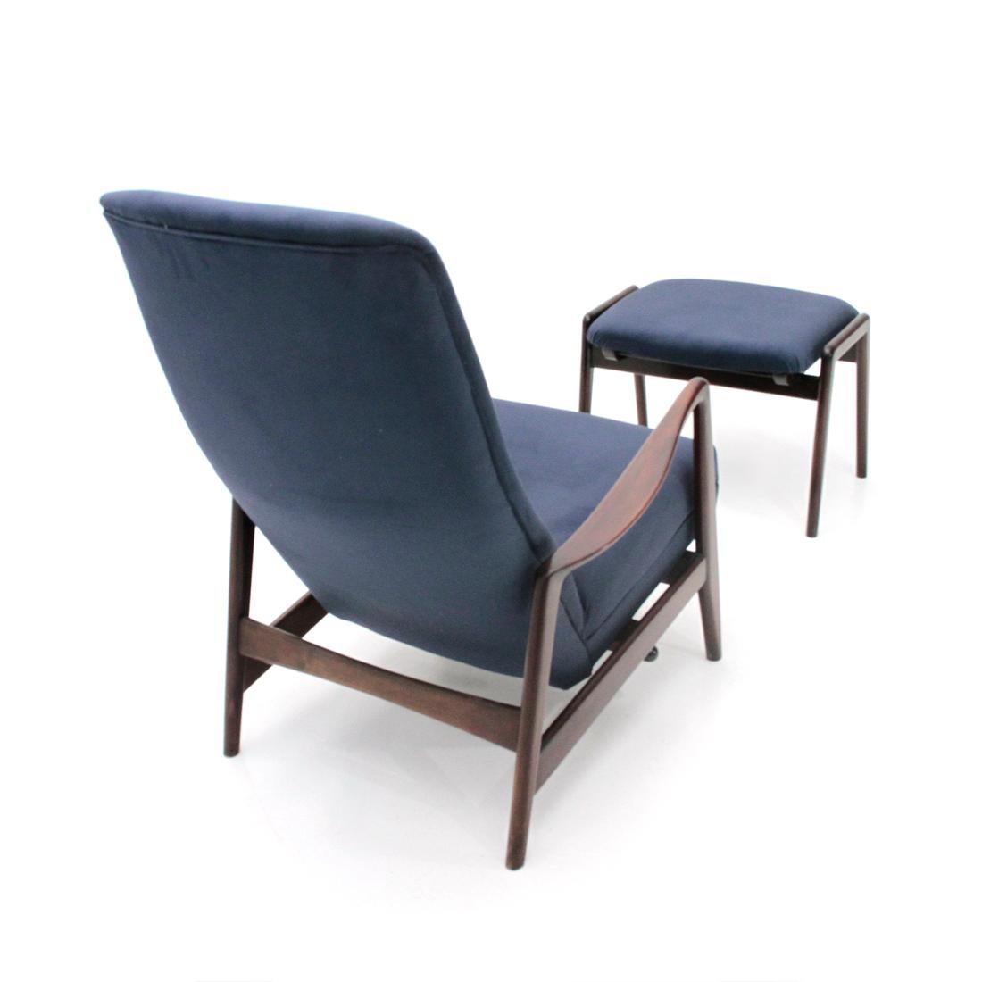 Armchair and Pouf by Adolf Relling and Rolf Rastad for Cassina, 1960s In Good Condition In Savona, IT