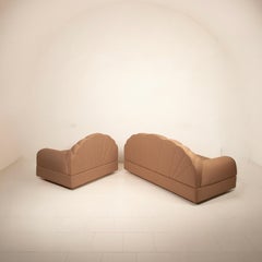 Alain Delon 1970 Hollywood Regency Silk Armchair & Sofa for Maison Jansen France