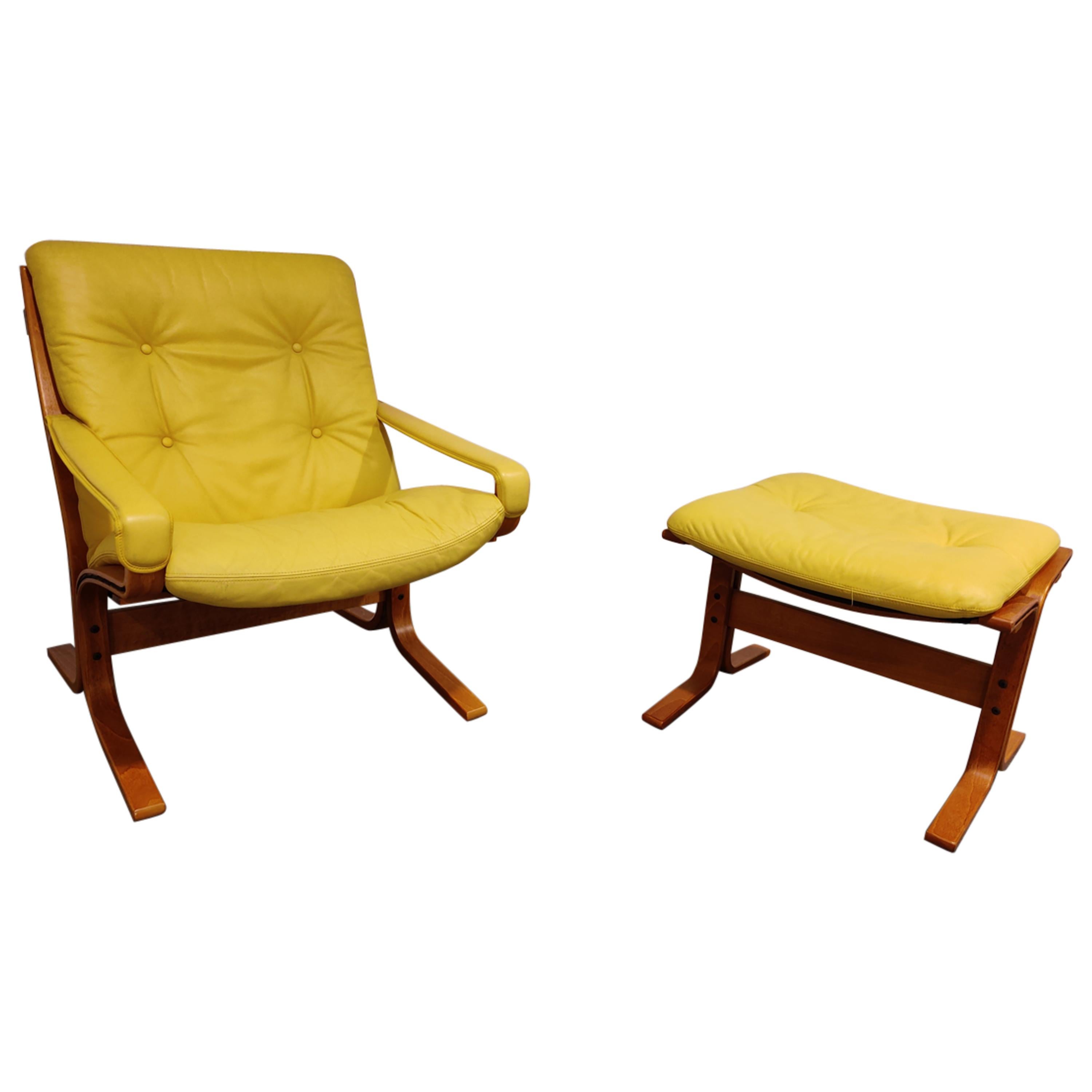 Armchair and stool by Ingmar Relling for Westnofa, 1970s
