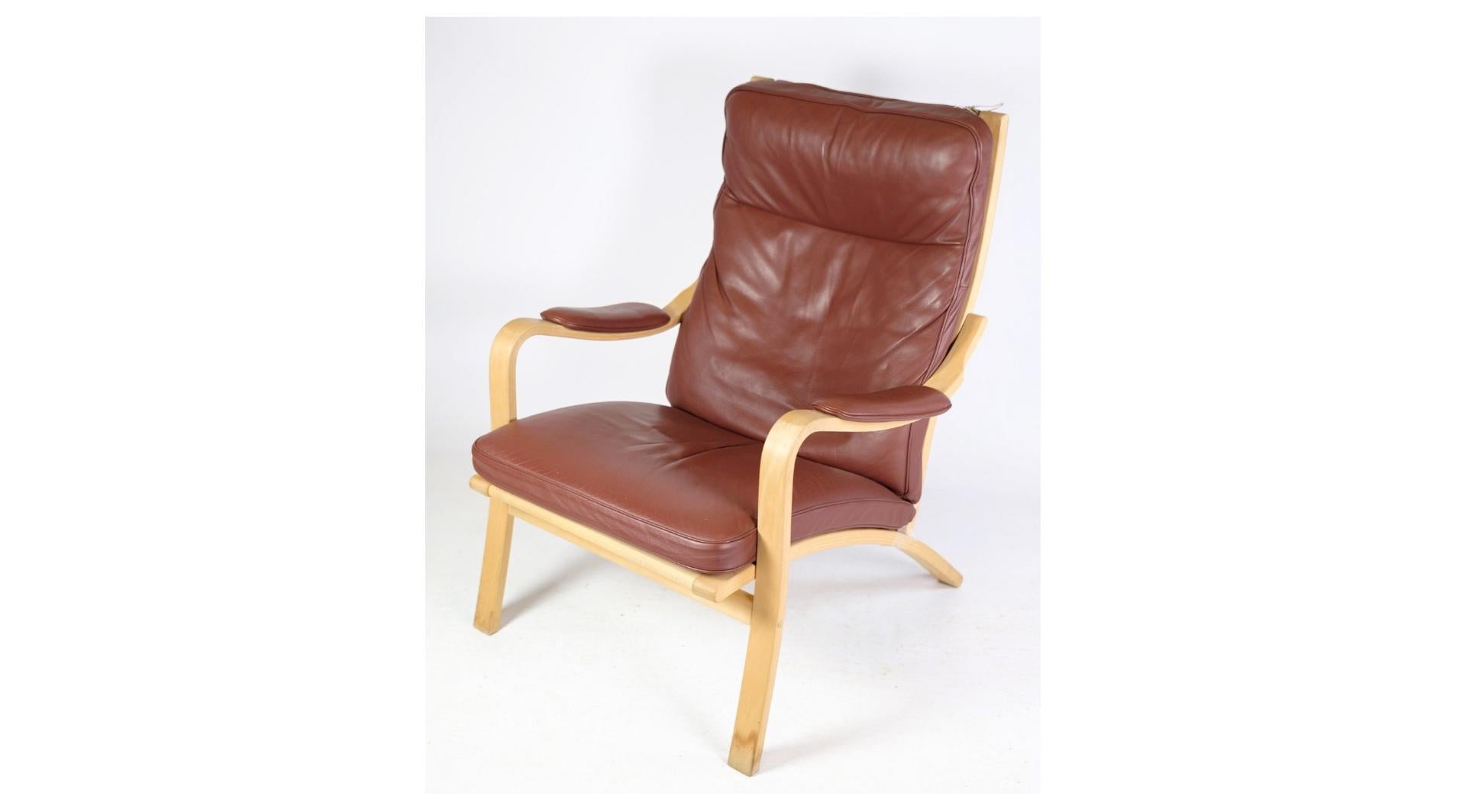 Mid-Century Modern Armchair & Stool Model Mh 101 Made In Beech By Mogens Hansen From 1960s