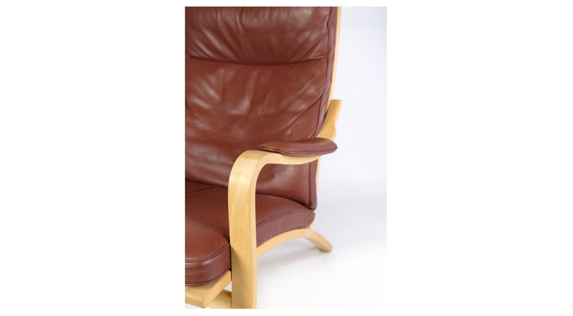 Armchair & Stool Model Mh 101 Made In Beech By Mogens Hansen From 1960s In Good Condition For Sale In Lejre, DK