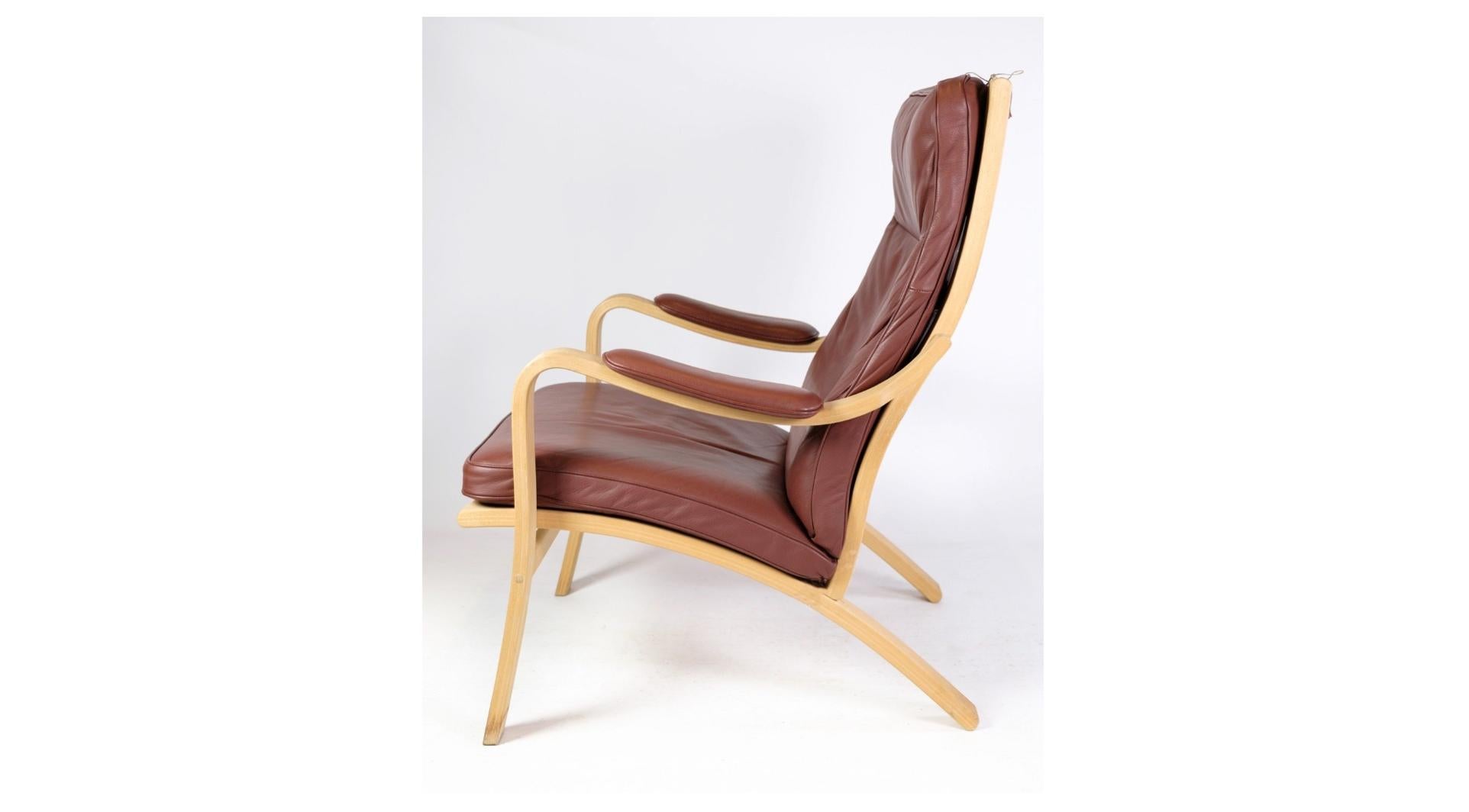 Mid-20th Century Armchair & Stool Model Mh 101 Made In Beech By Mogens Hansen From 1960s For Sale