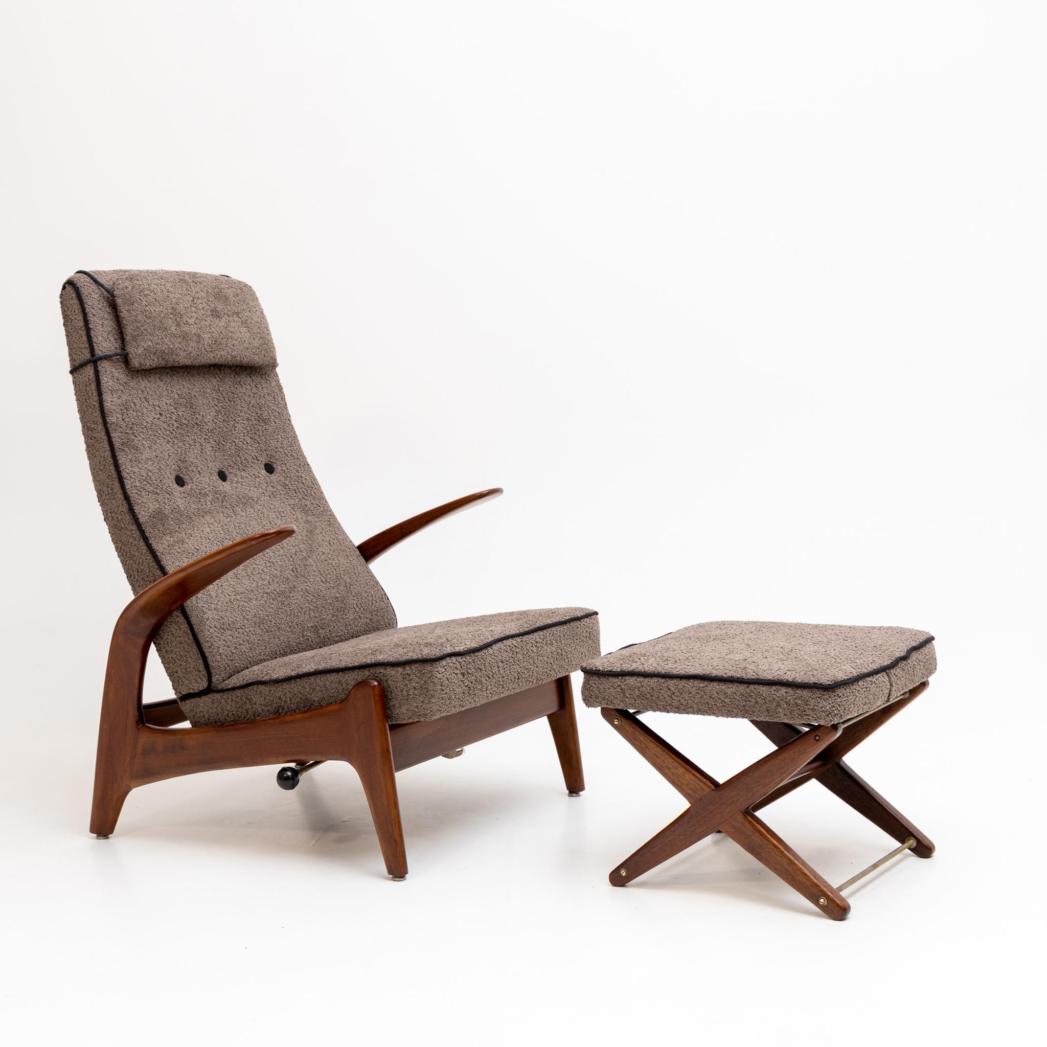 Mid-Century Modern Armchair and Stool Rock'n Rest by Rolf Rastad & Adolf Relling