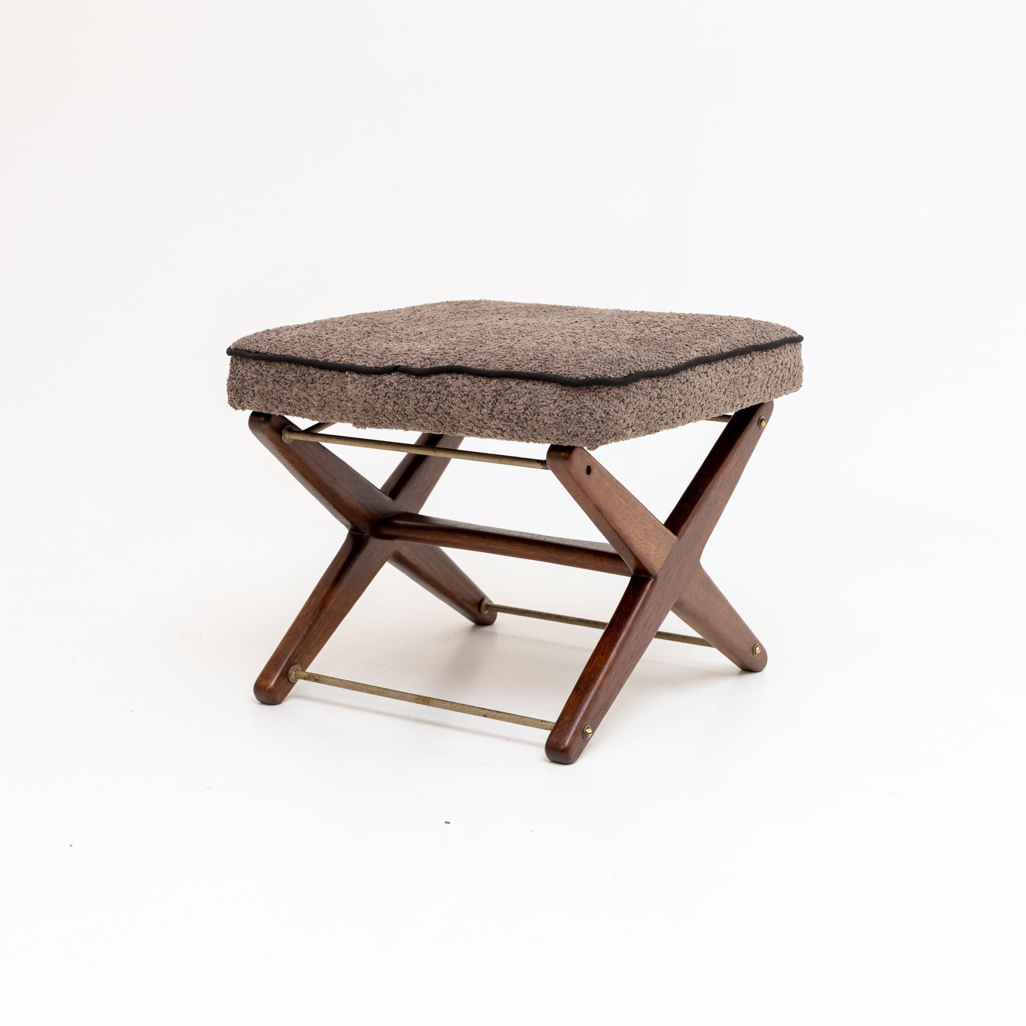 Bouclé Armchair and Stool Rock'n Rest by Rolf Rastad & Adolf Relling