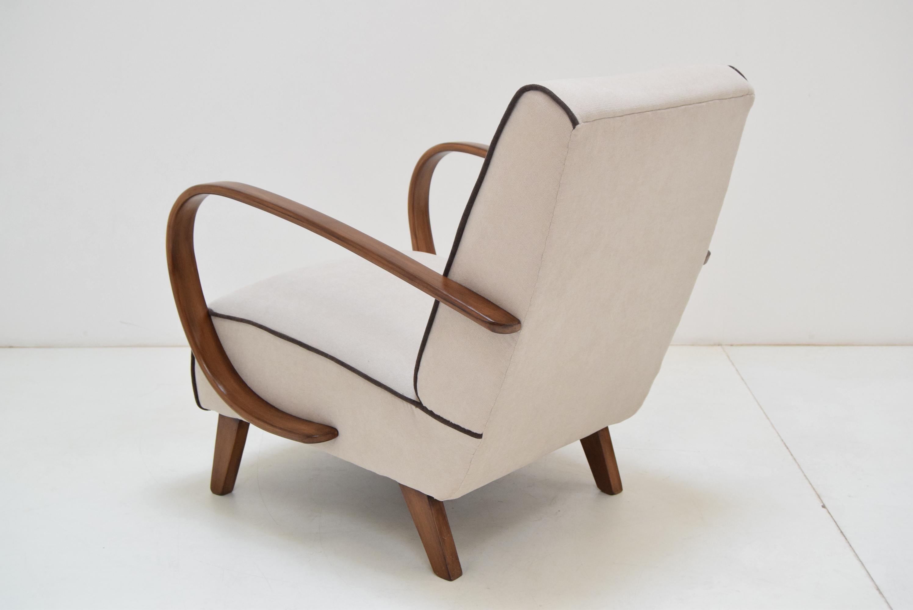Armchair and Tabouret by Jindrich Halabala, 1950's 3