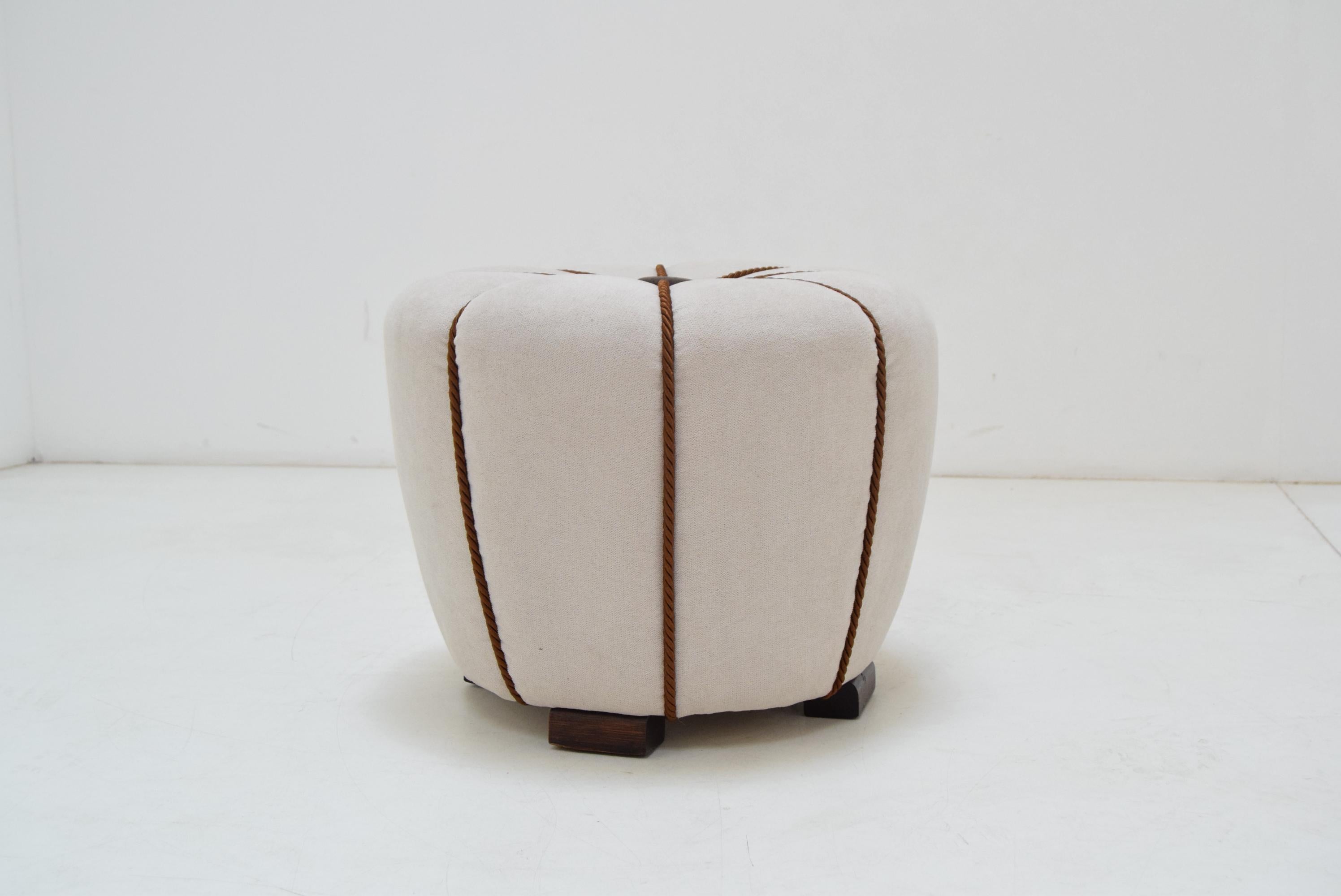 Fabric Armchair and Tabouret by Jindrich Halabala, 1950's