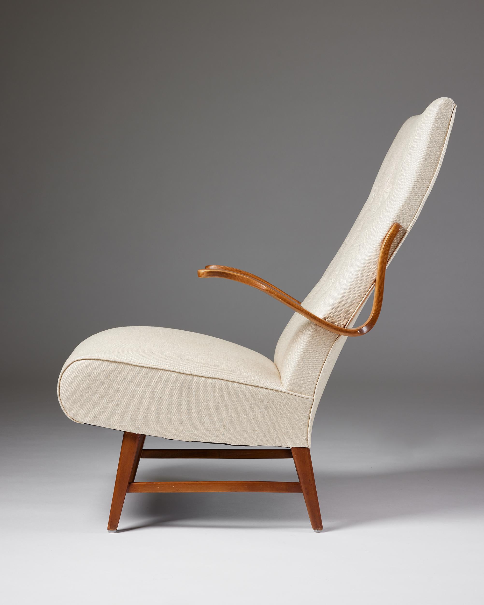 Mid-Century Modern Armchair, Anonymous, Sweden, 1940s For Sale