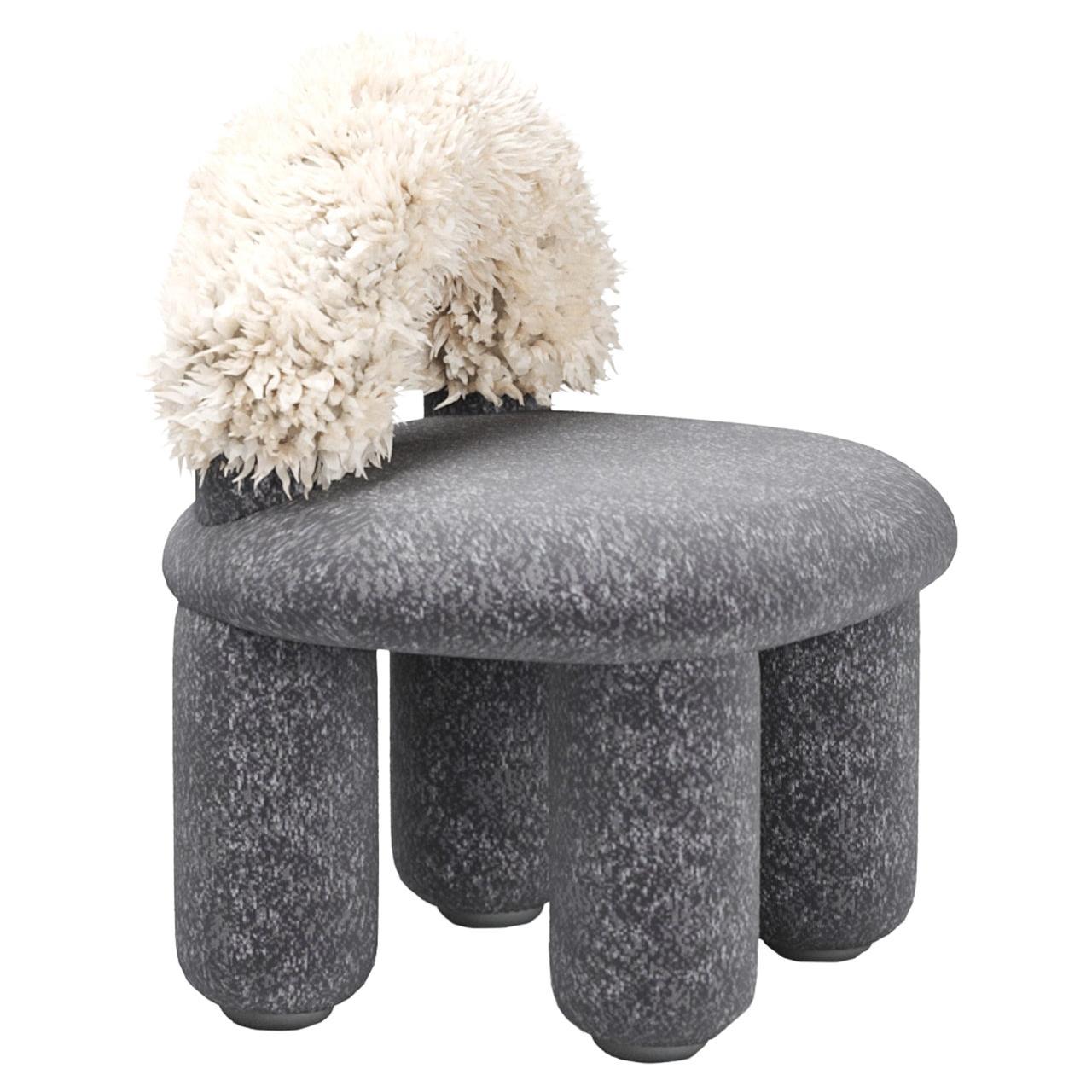 Armchair Arcy Crop in Dark grey Kvadrat Upholstery by Alter Ego Studio