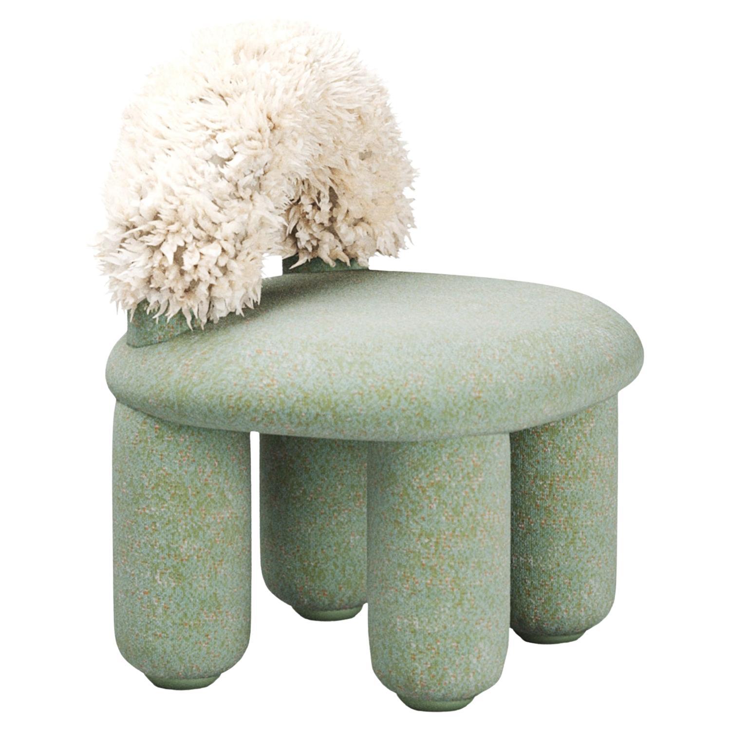 Armchair Arcy Crop in Green grey Kvadrat Upholstery by Alter Ego Studio