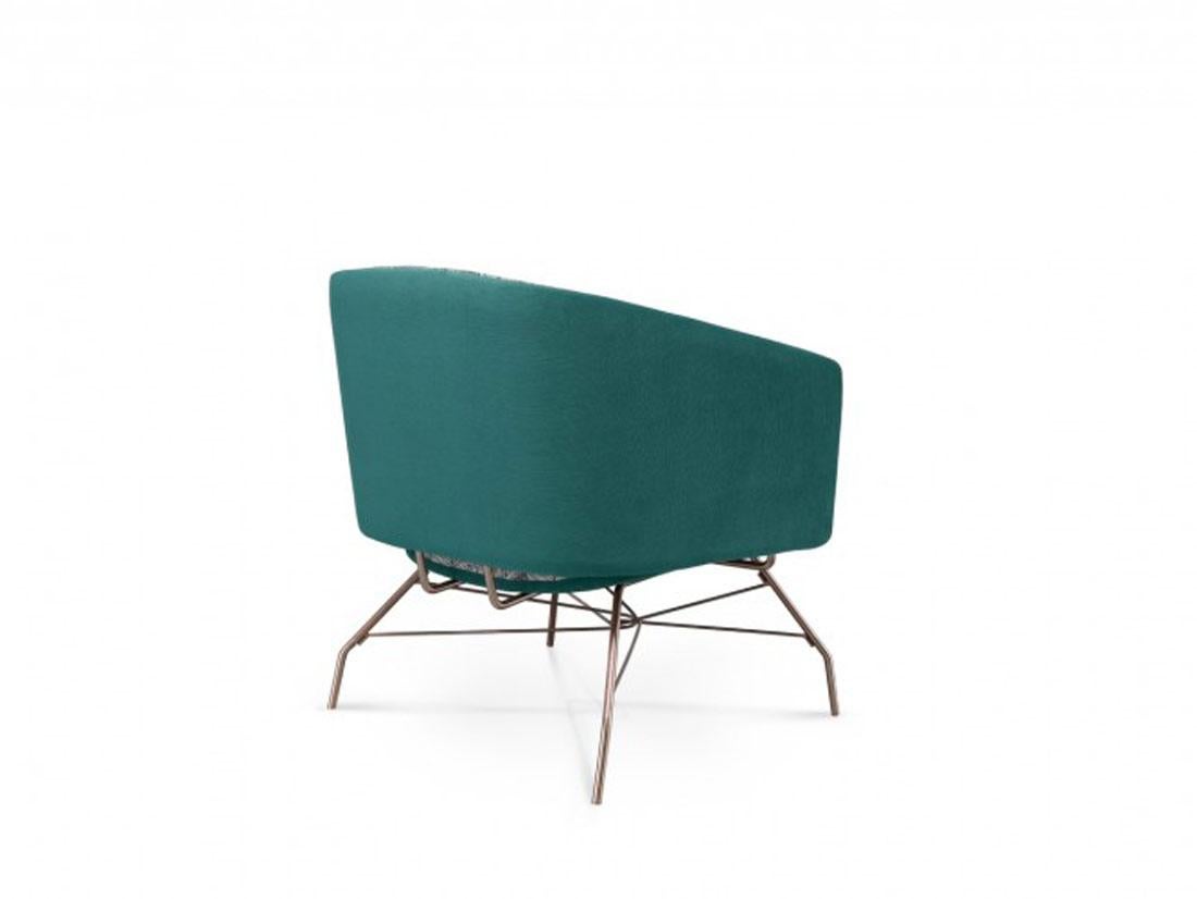 Sessel, Sessel mit Metallbeinen
Kupfer Rostfrei
Maße: B 76 cm T 69 cm H 75 cm
Produktionszeit: 6 Wochen.