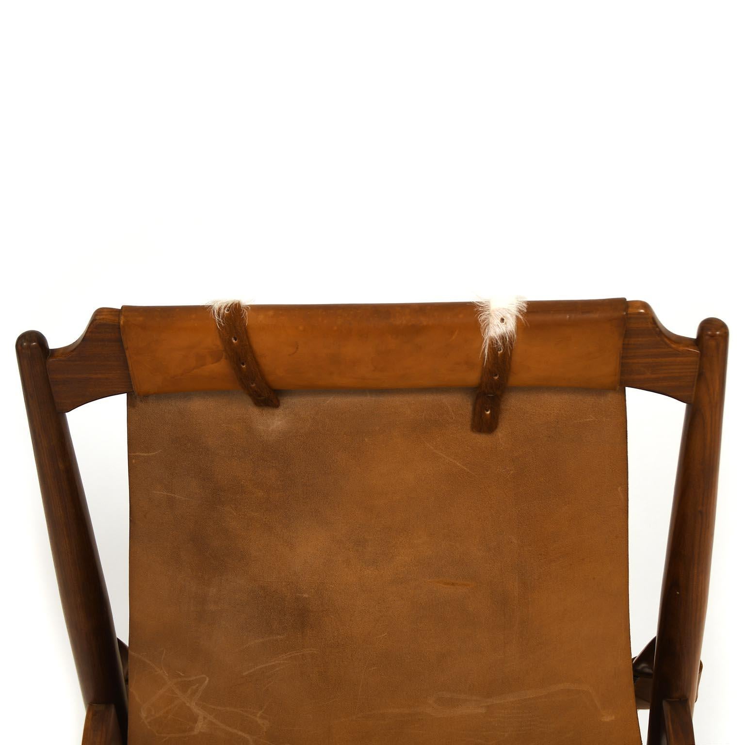 Armchair Arne Tidemand-Ruud Made for ISA Bergamo Italy Teak and Leather 4