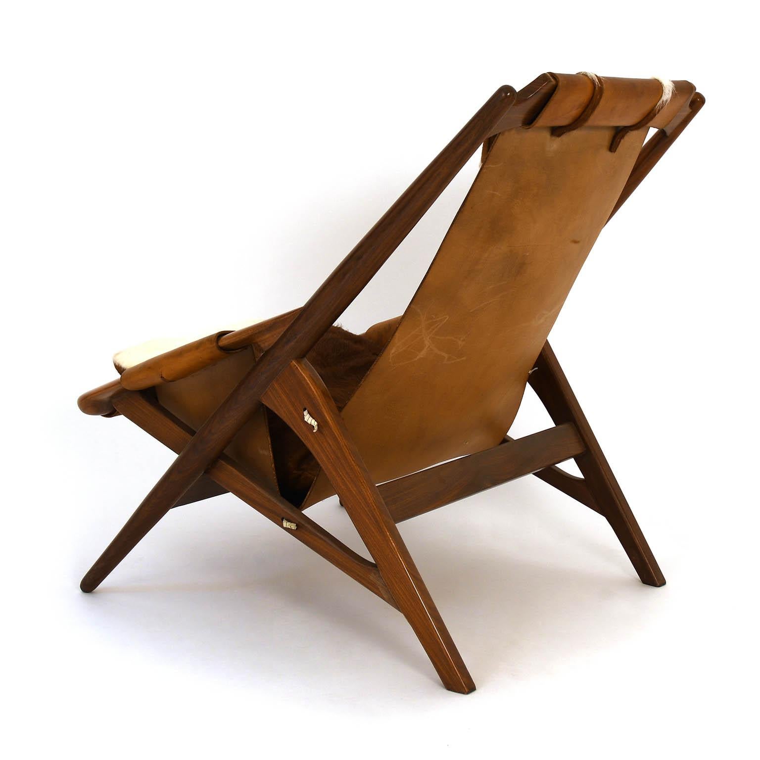 Armchair Arne Tidemand-Ruud Made for ISA Bergamo Italy Teak and Leather 1