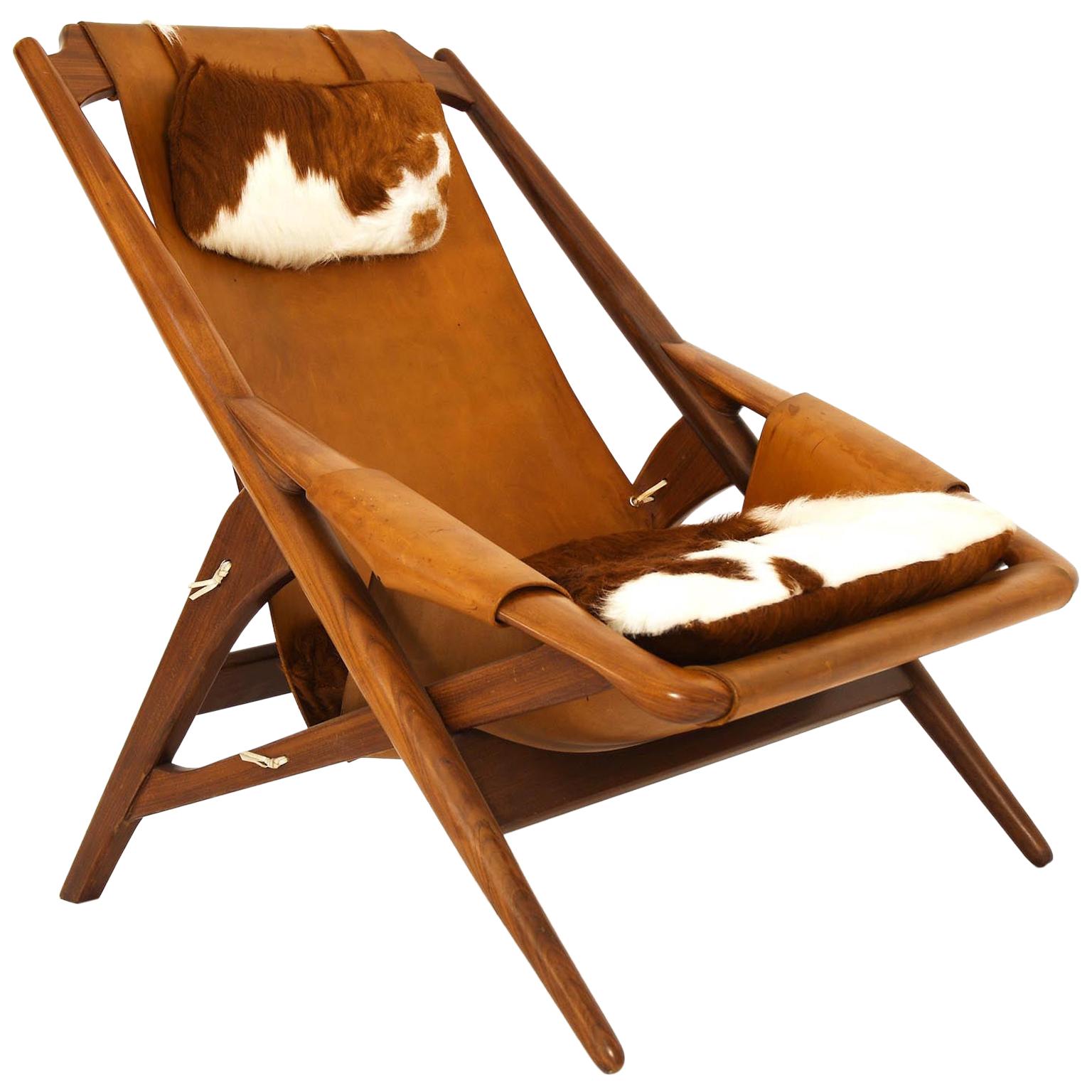 Armchair Arne Tidemand-Ruud Made for ISA Bergamo Italy Teak and Leather