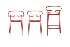 Armchair Art, 0048 Metal Frame, Varnish Different Colours, Polyurethane Seat