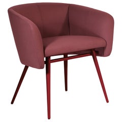 Armchair Art, Balu' Metal Frame Varnish and Fabric Red by Emilio Nanni