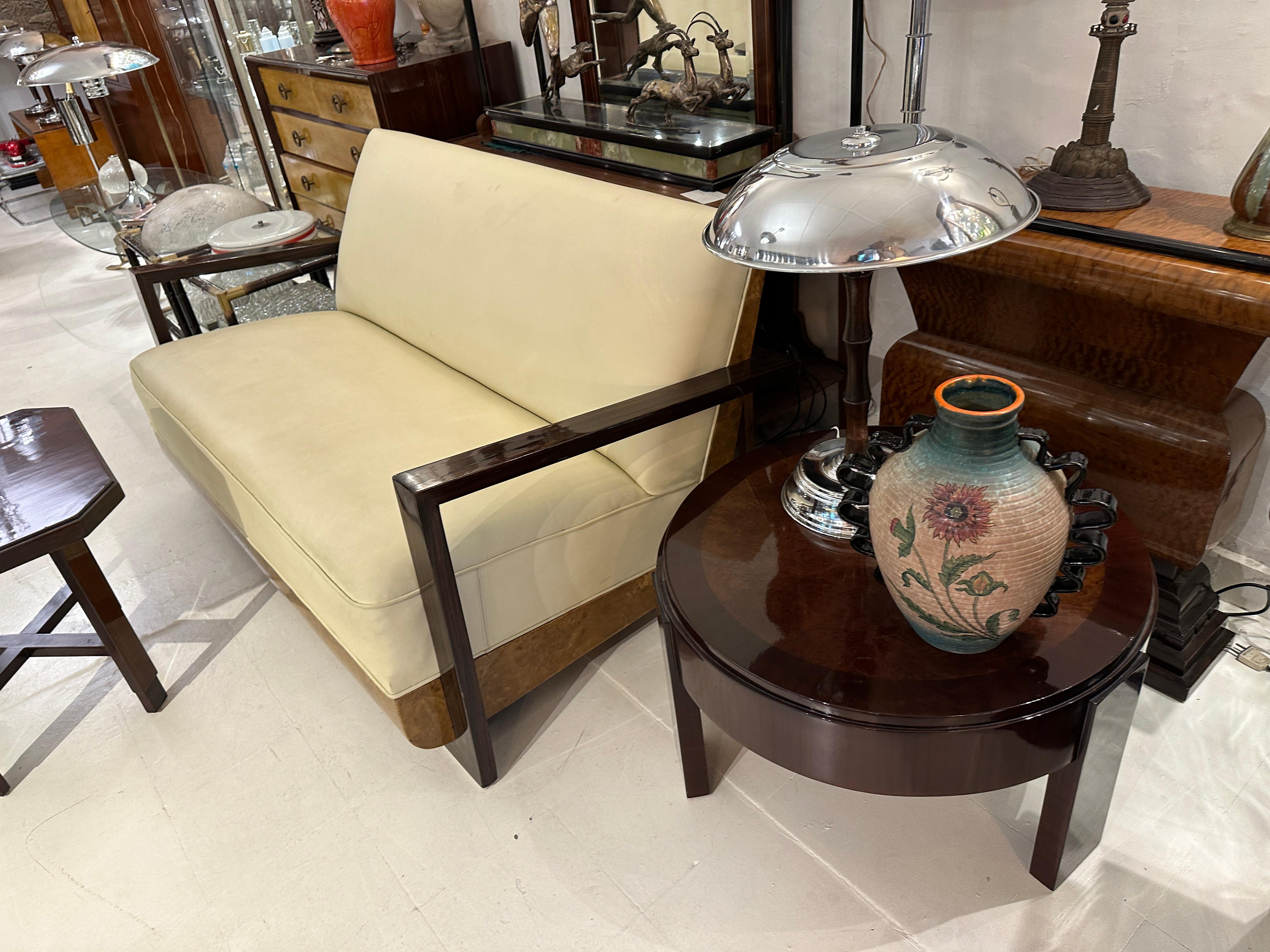 Armchair Art Deco in wood and leather, Made in France, 1920 For Sale 6