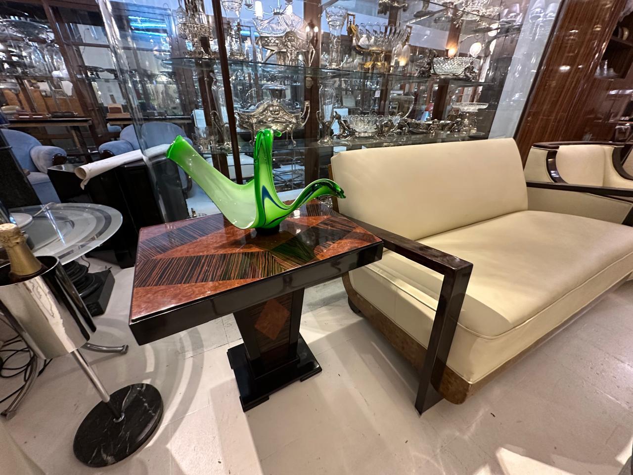 Armchair Art Deco in wood and leather, Made in France, 1920 For Sale 7