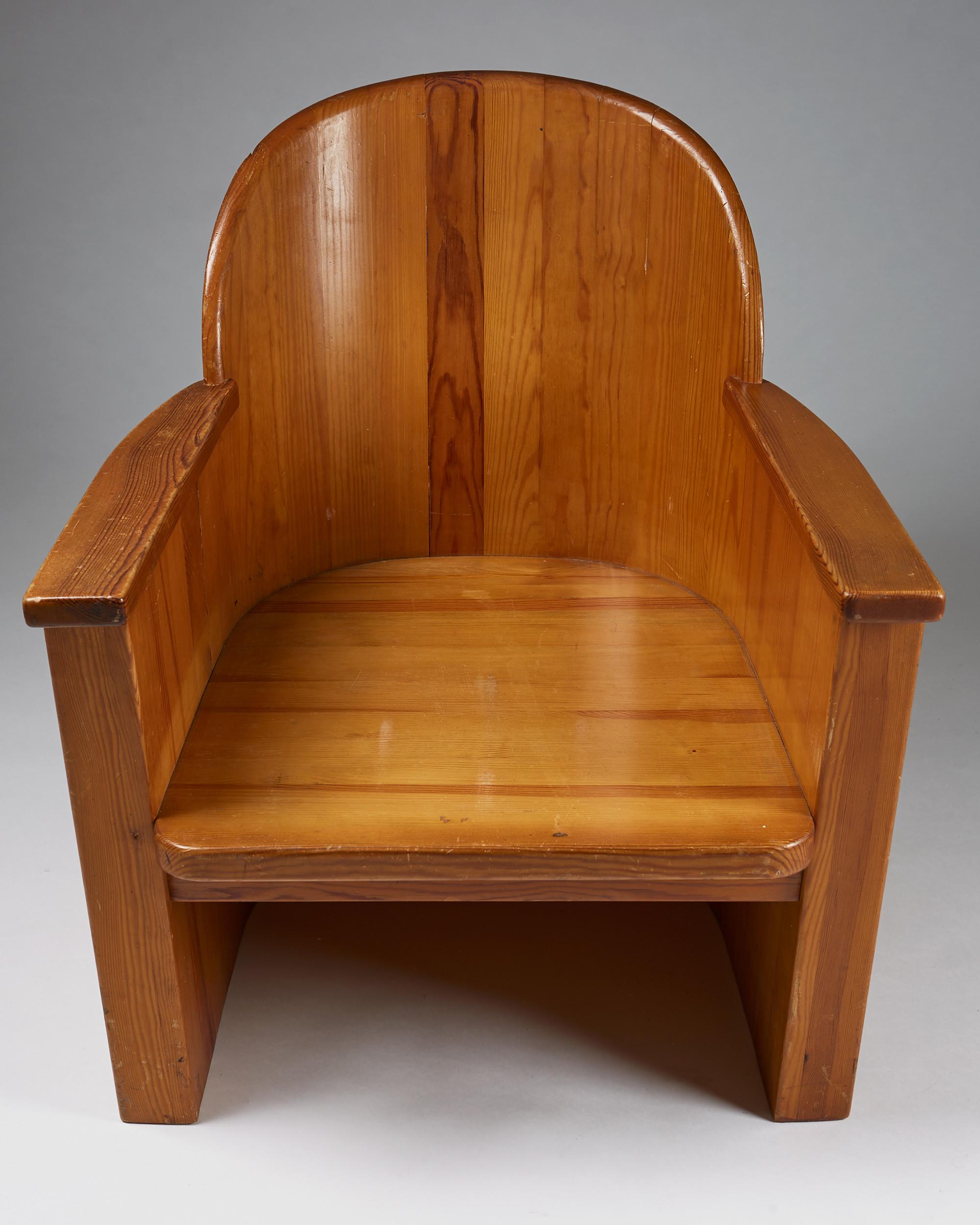 Armchair Attributed to Axel-Einar Hjorth for Åby Furniture, Sweden, 1950s In Good Condition In Stockholm, SE