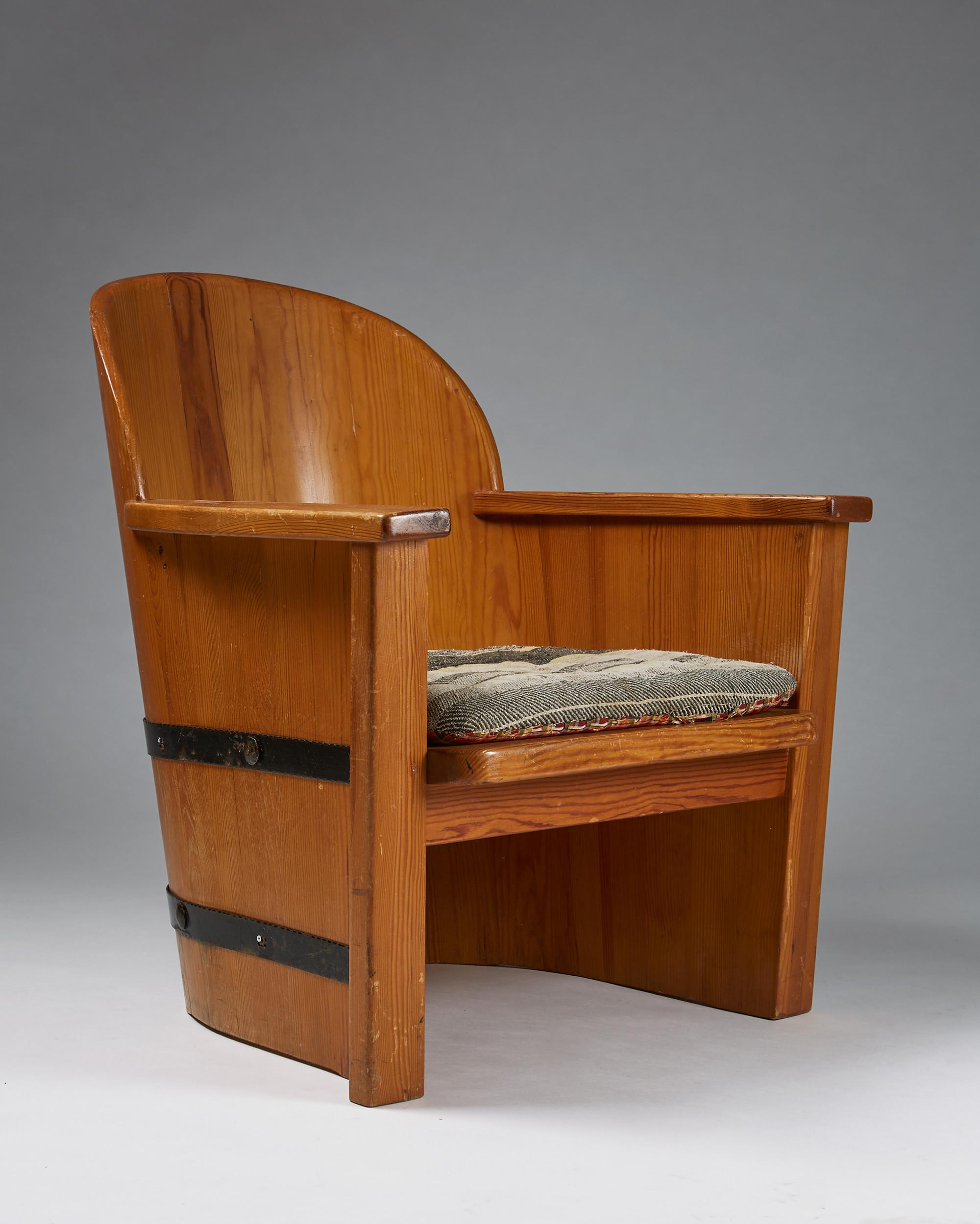Armchair Attributed to Axel-Einar Hjorth for Åby Furniture, Sweden, 1950s 1
