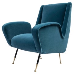 Armchair Attributed To Gio' Ponti, Italy 1950s, In Pierre Frey Mohair