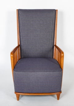 Fauteuil attribué à Paolo Buffa avec des Dowels vertiques ouverts dans les bras