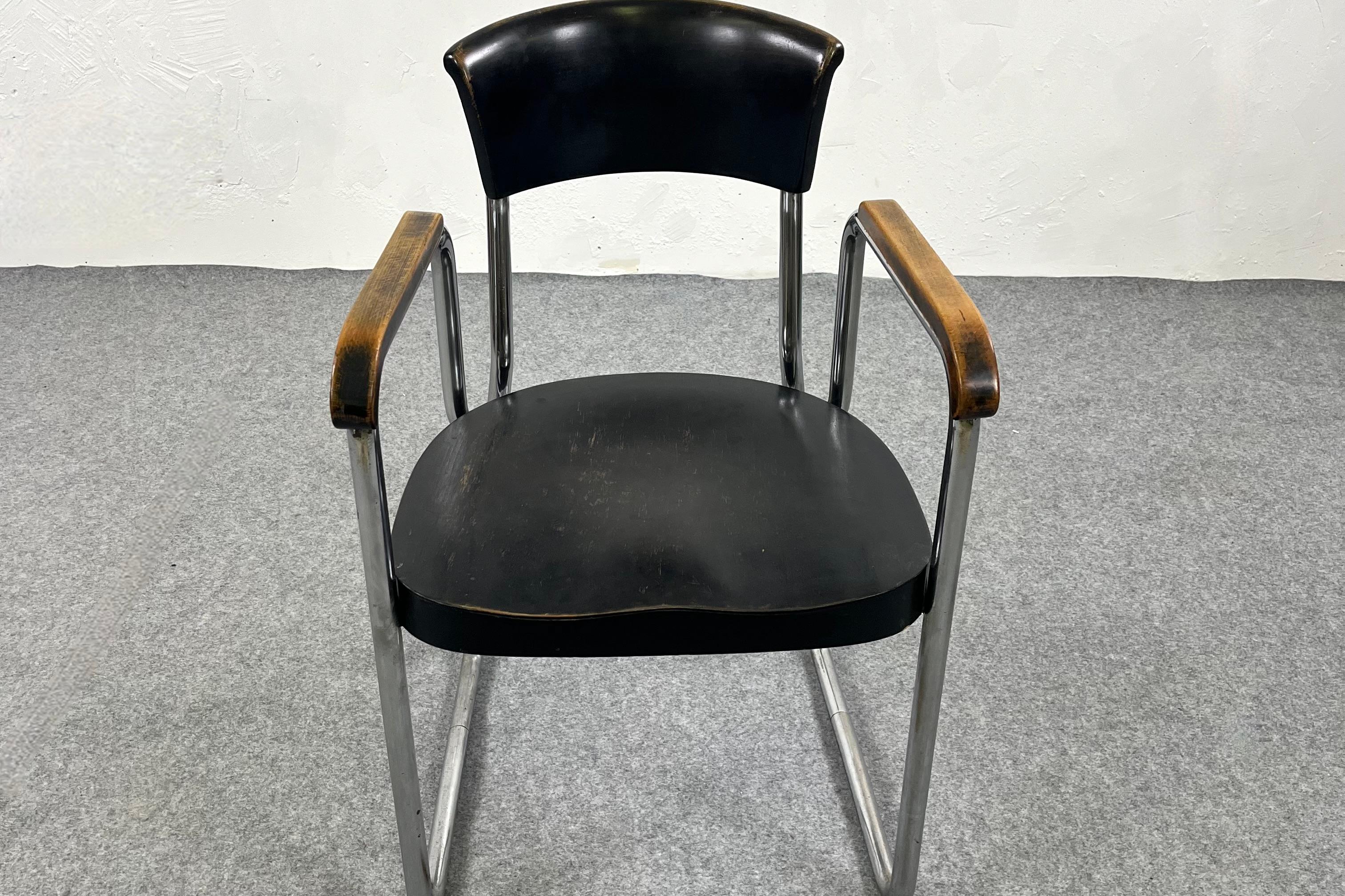 Sillón B261 de Emile Guillot para Thonet - Años 30 Cromo en venta