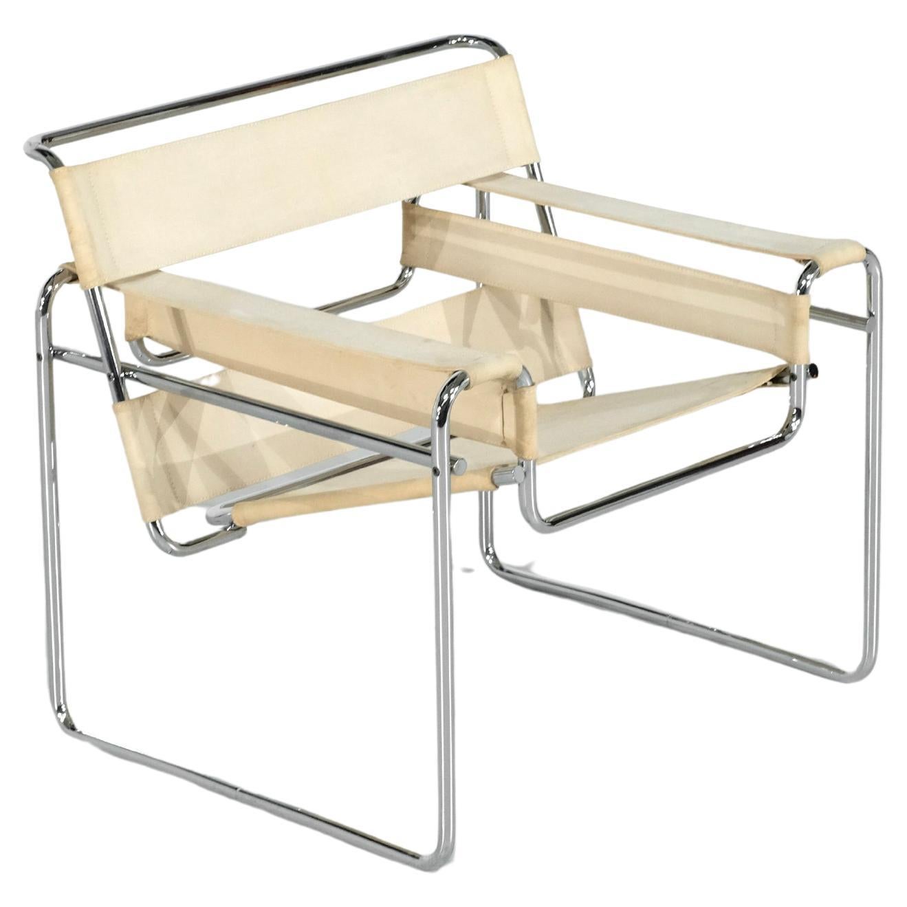 Armchair "B3 Wassily" Fabric by Marcel Breuer for Gavina, 1925s.