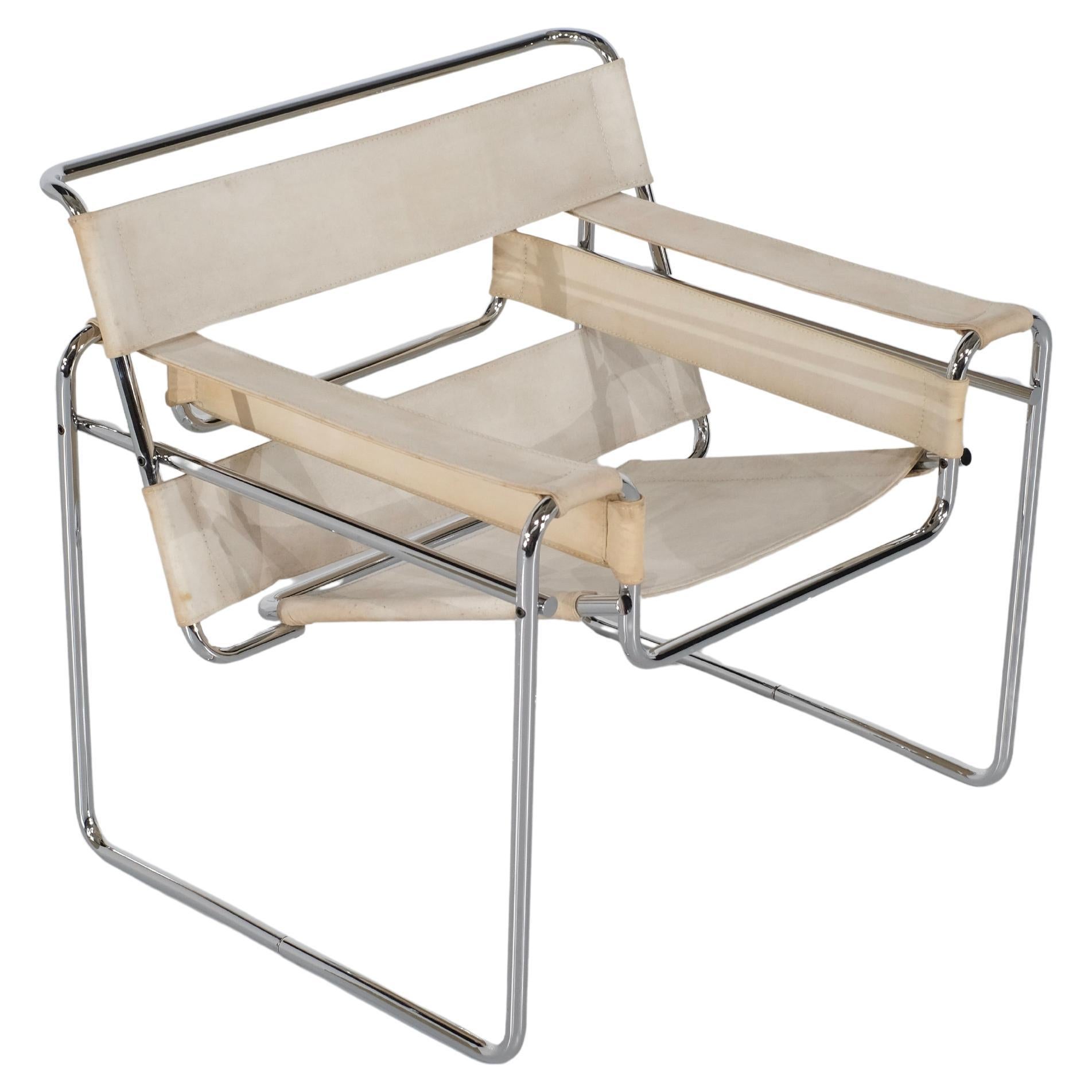 Armchair " B3 Wassily " Fabric by Marcel Breuer for Gavina, 1925s.